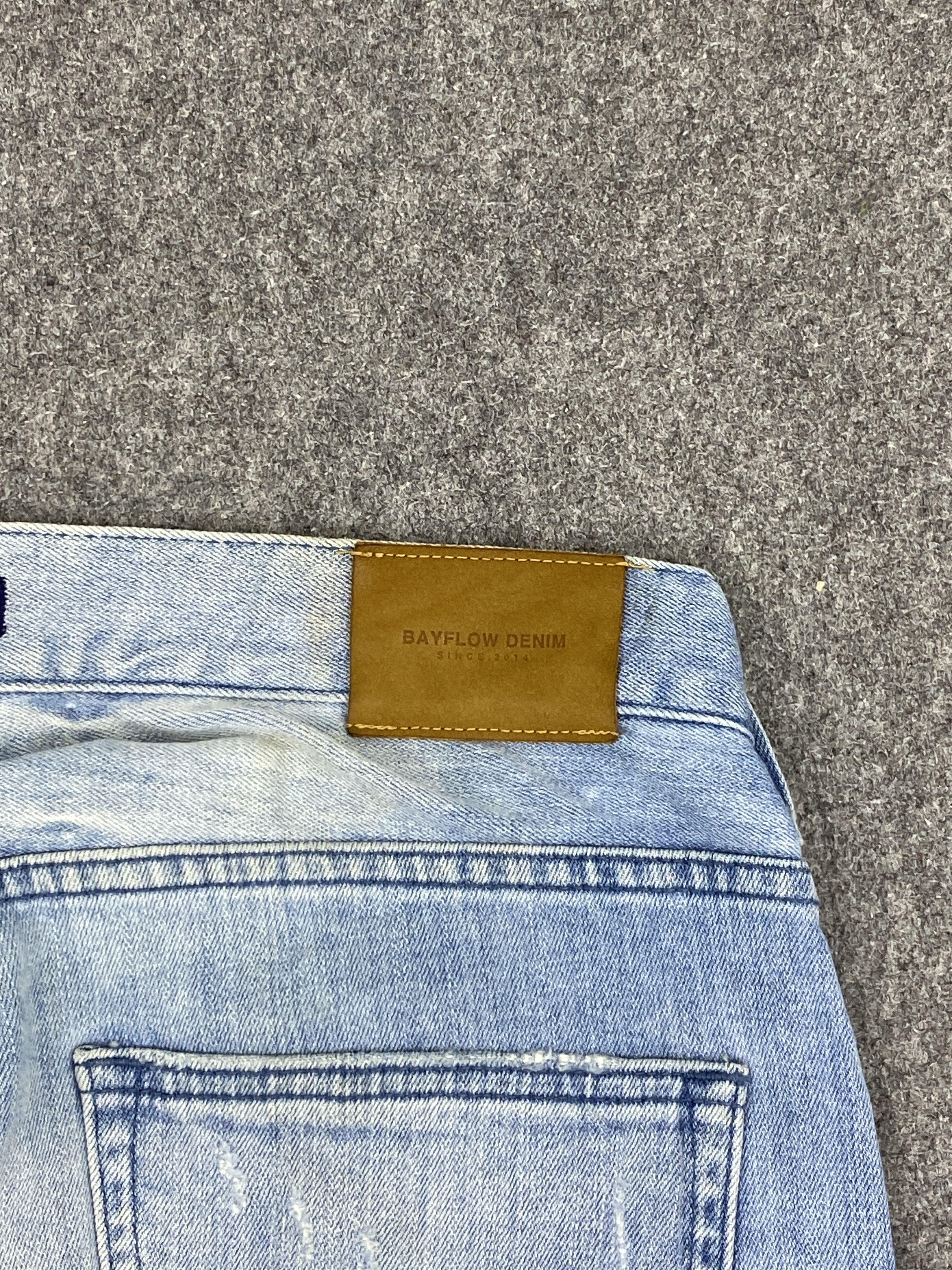 Japanese Brand Vintage Bayflow Denim Patches Skinny Jeans DP2720 Size US 30 / EU 46 - 6 Thumbnail