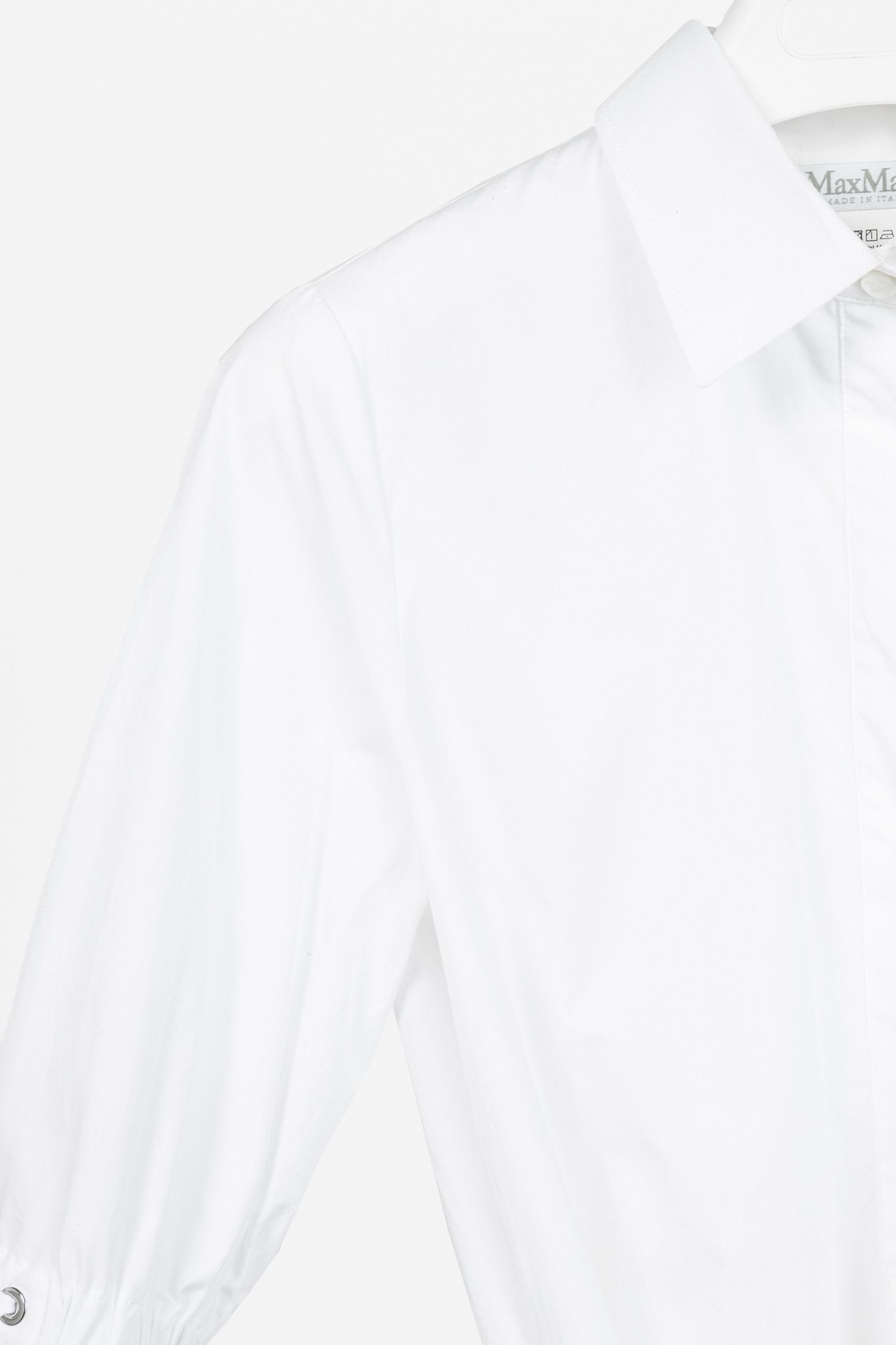Max Mara Max Mara SS25 White Cotton-Poplin Belted Midi Dress Size M / US 6-8 / IT 42-44 - 5 Thumbnail