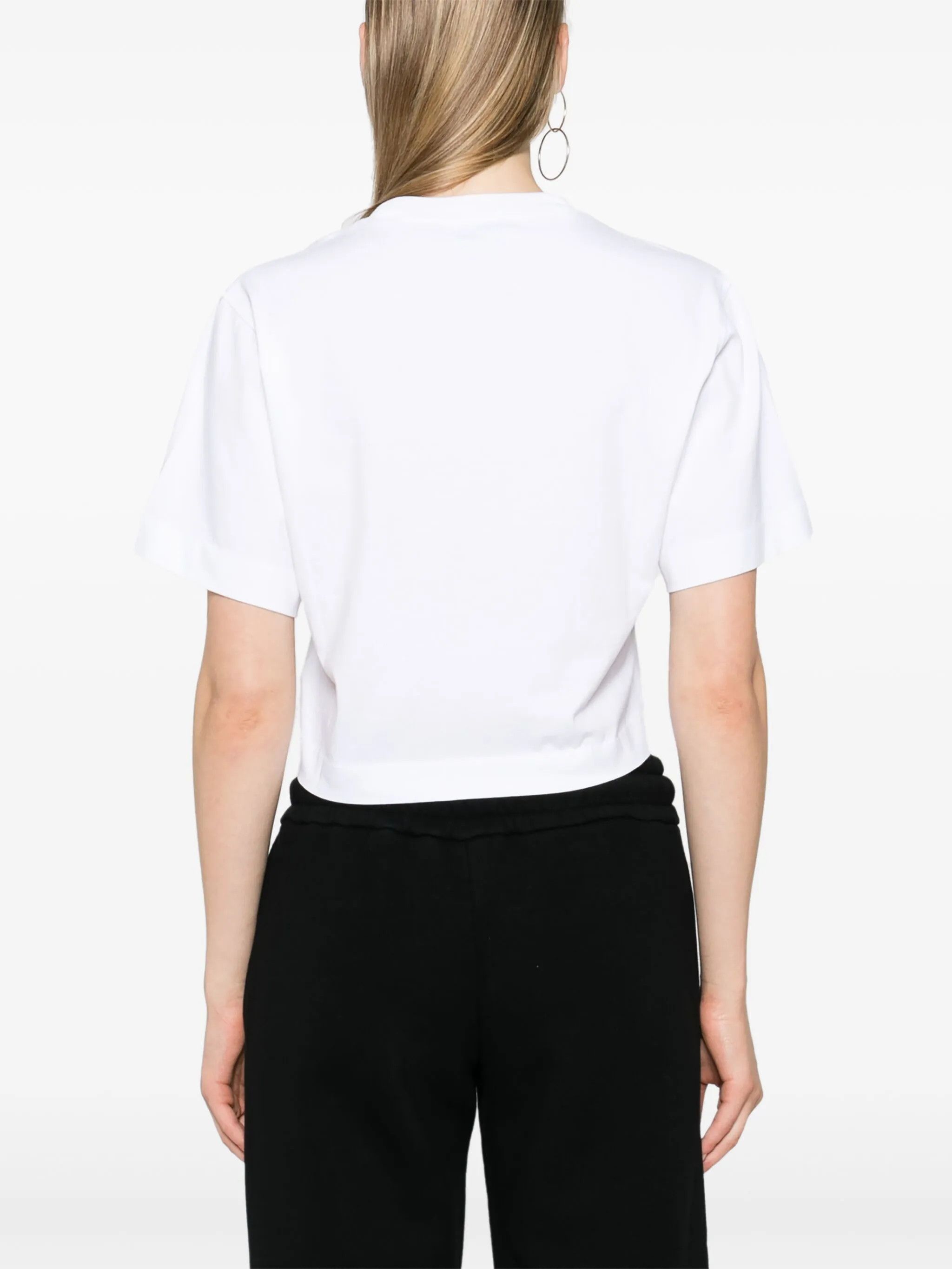 Off-White o1gr1nt0425 Thick Need Space Crop T-Shirt in White Size XL / US 12-14 / IT 48-50 - 4 Thumbnail