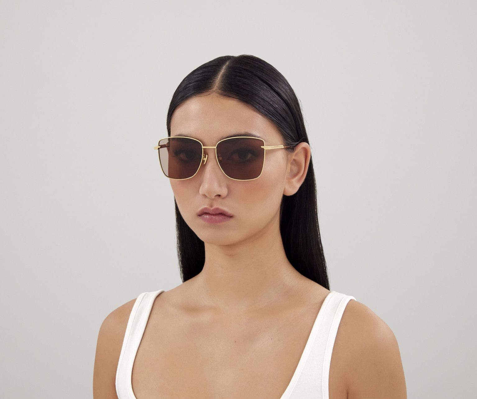 Bottega Veneta BOTTEGA VENETA silver tone metal square sunglasses BV1237S q Size ONE SIZE - 2 Thumbnail