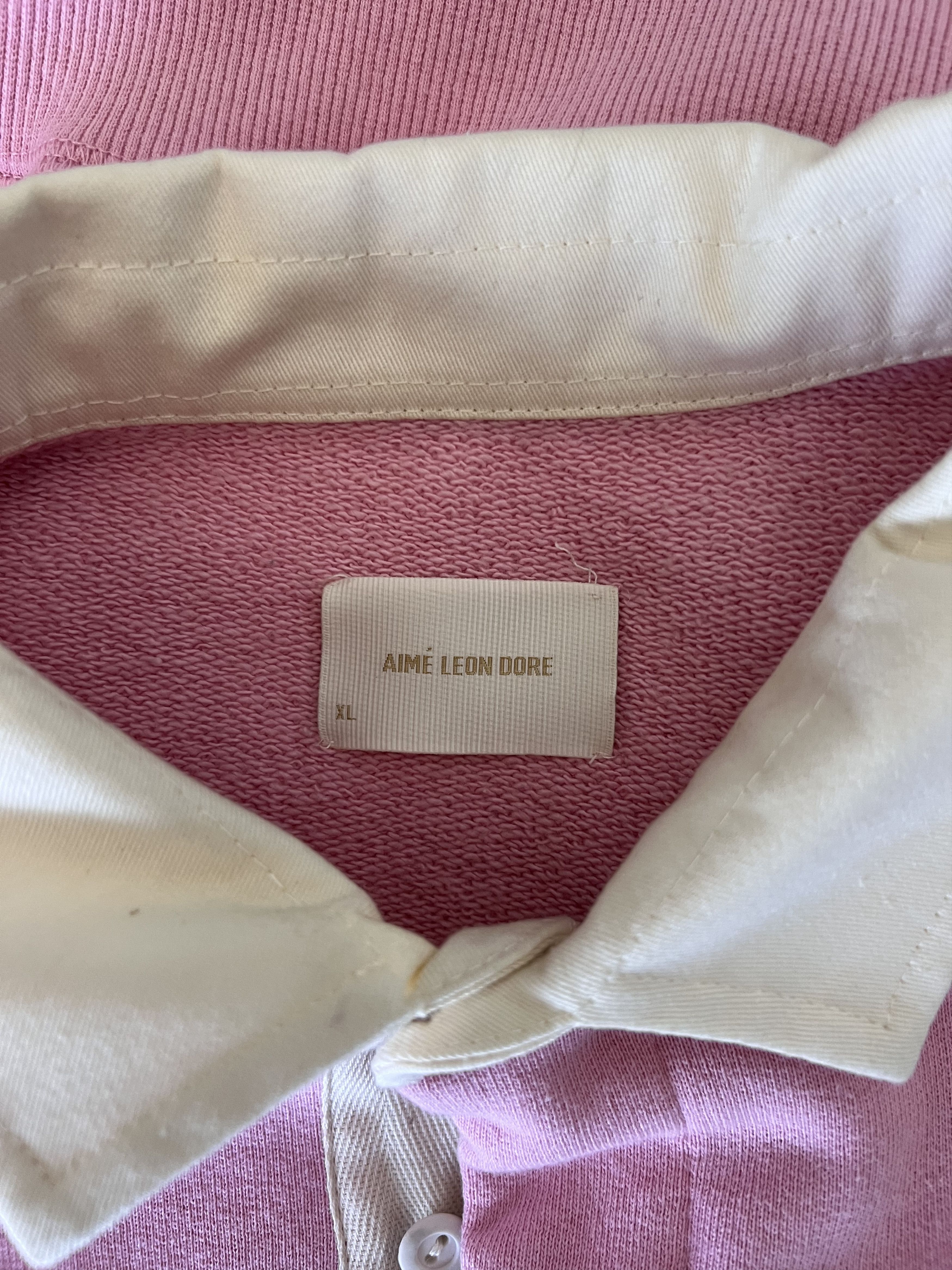 Aime Leon Dore Aime Leon Dore Ribbed Shoulder Rugby Polo in PInk Size US XL / EU 56 / 4 - 9 Thumbnail