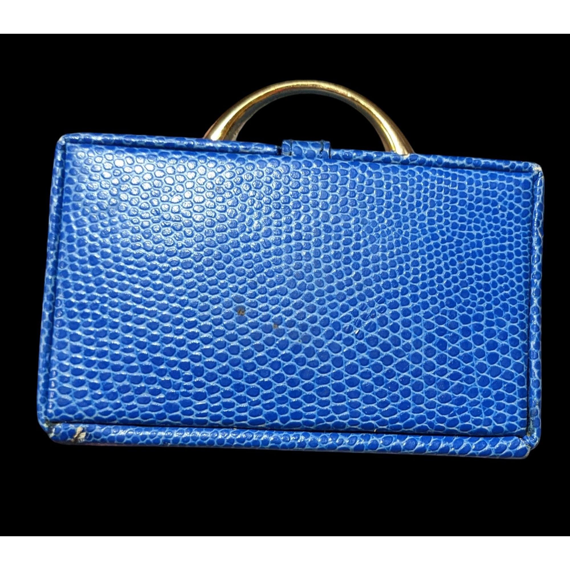 Other Mini Blue Faux Snake Travel Trunk With Mirror Size ONE SIZE - 3 Thumbnail
