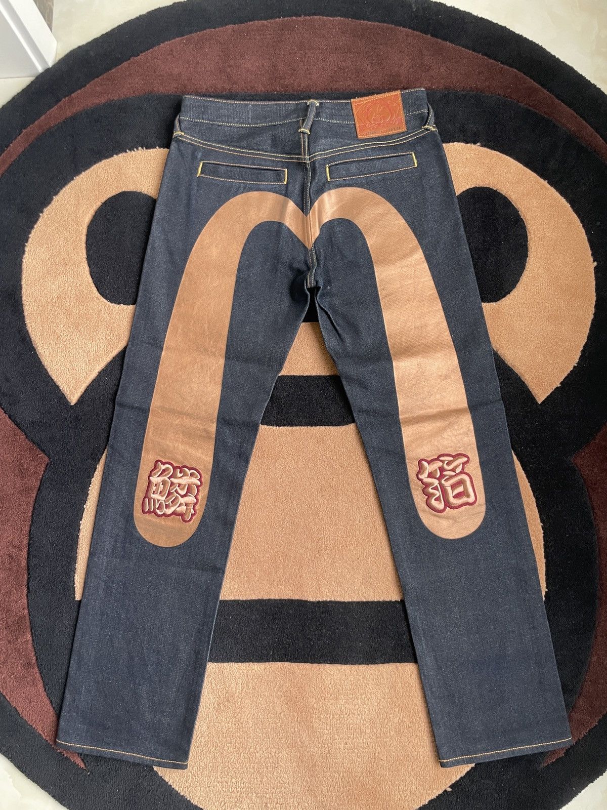 image of Evisu Golden Daicock Style Jeans！size：30 in Black Blue, Men's