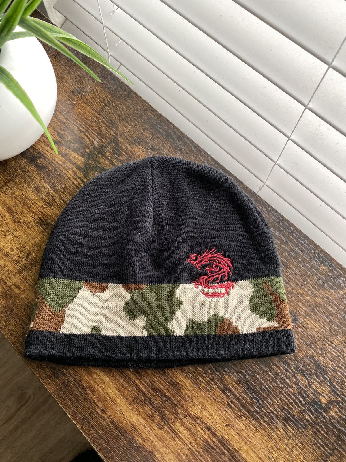 Vintage Y2K Camo Dragon Skully Beanie Size ONE SIZE - 4 Thumbnail