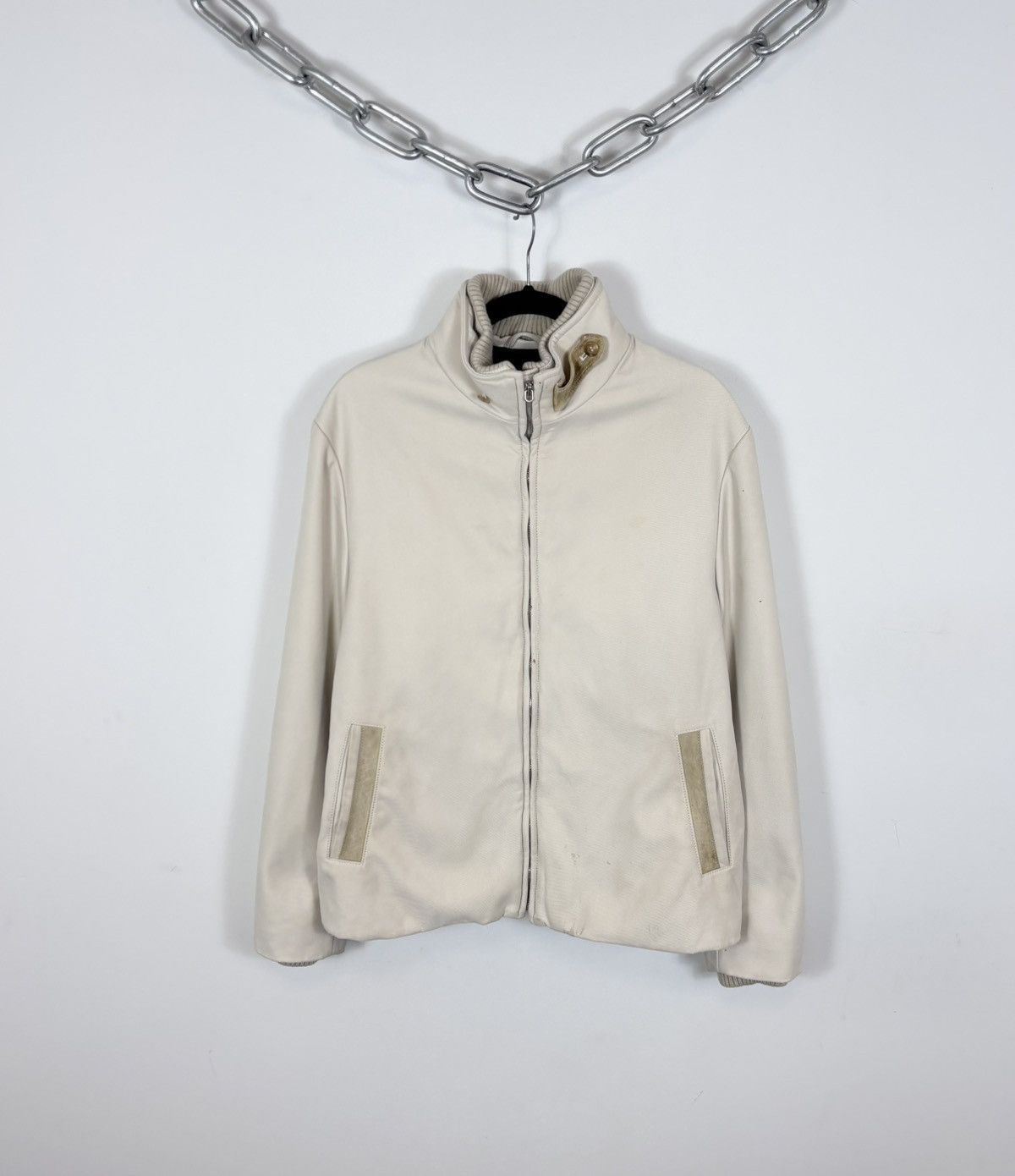 Alfred Dunhill Dunhill Men’s 2 in 1 Insulated Beige Collared Zip Up Jacket Size US M / EU 48-50 / 2 - 1 Thumbnail