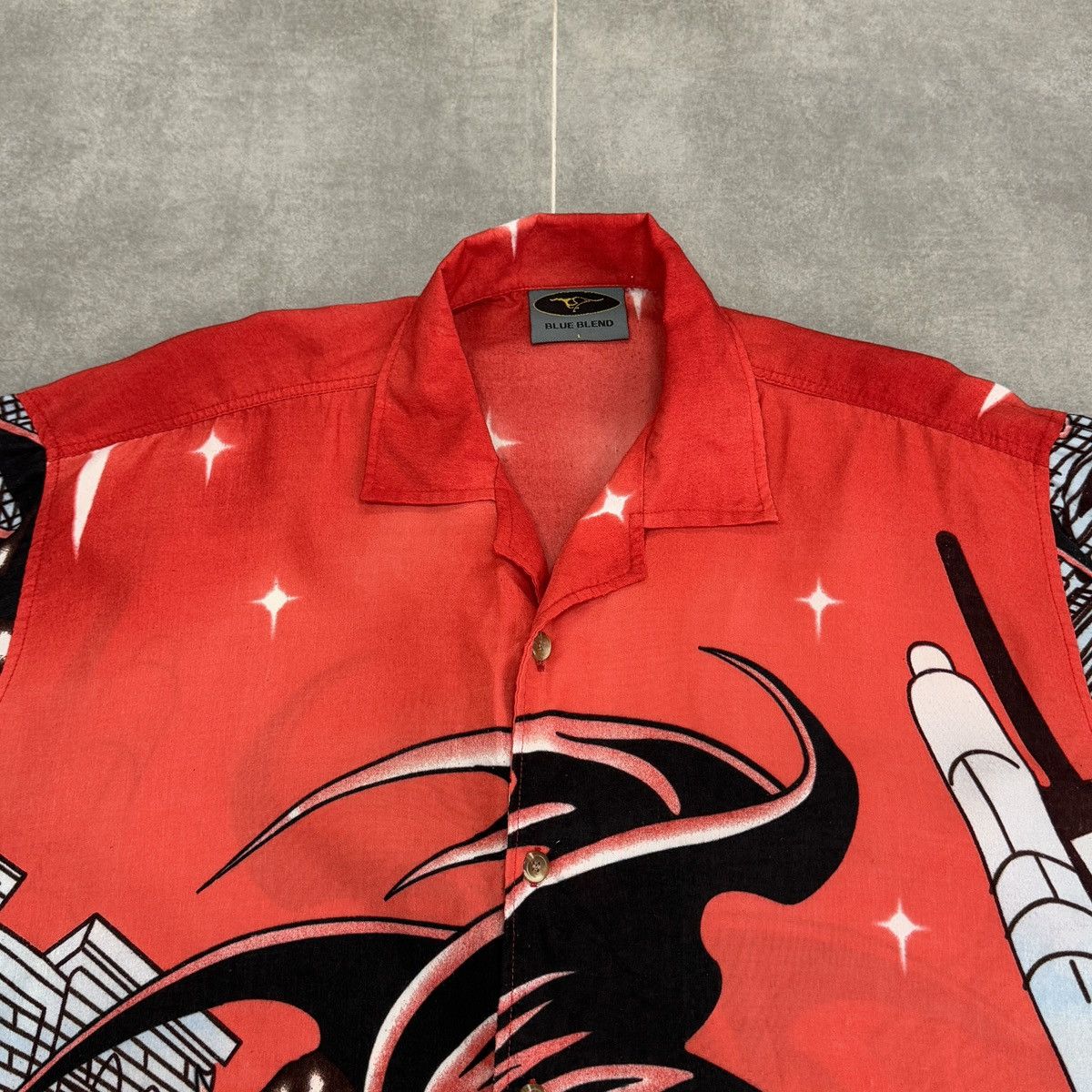 DC Comics × Vintage Blue Blend Batman Comics Aloha Hawaiian Button Shirt Size L Size US L / EU 52-54 / 3 - 8 Thumbnail