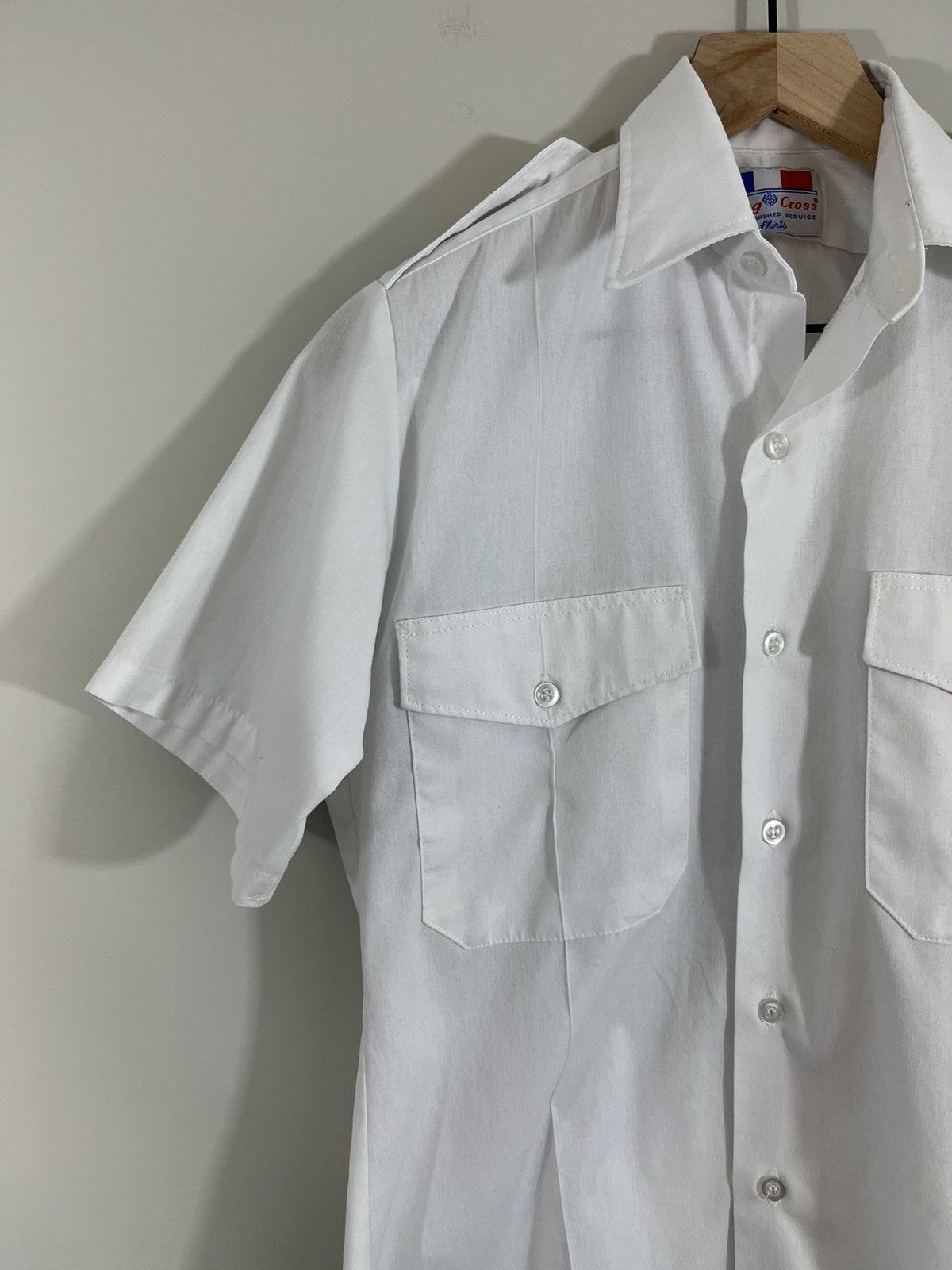 Vintage French Pilot Epaulette Military Pleated Shirt Size US M / EU 48-50 / 2 - 2 Thumbnail
