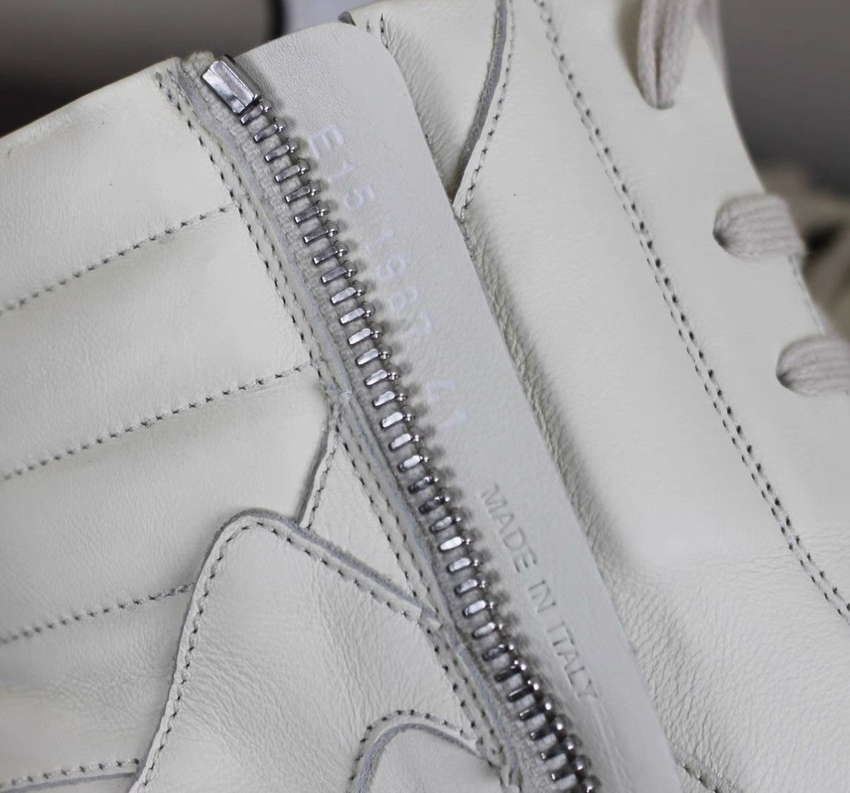 Rick Owens Rick Owens 15FW Milk/Off-White Leather Geobasket Sneakers Size US 8 / EU 41 - 7 Thumbnail