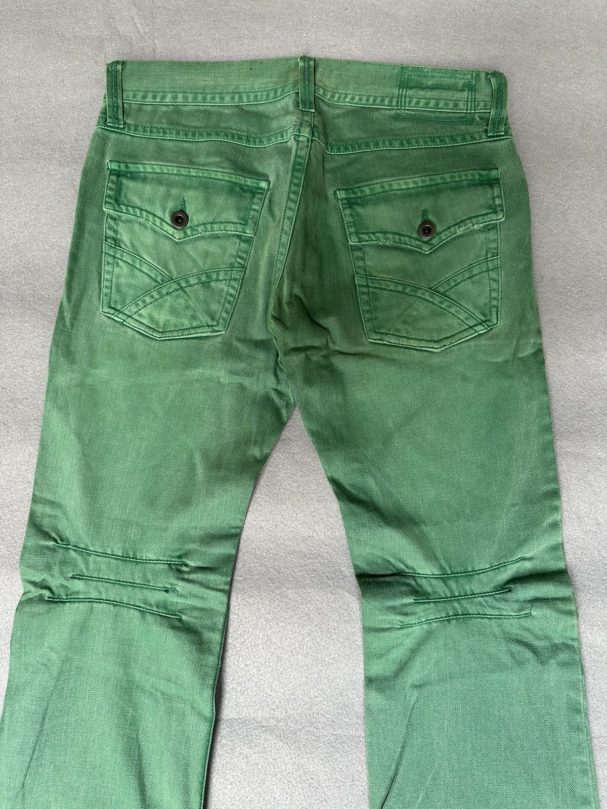 Japanese Brand FLARE Difference Rupert Green Denim Size US 31 - 10 Thumbnail