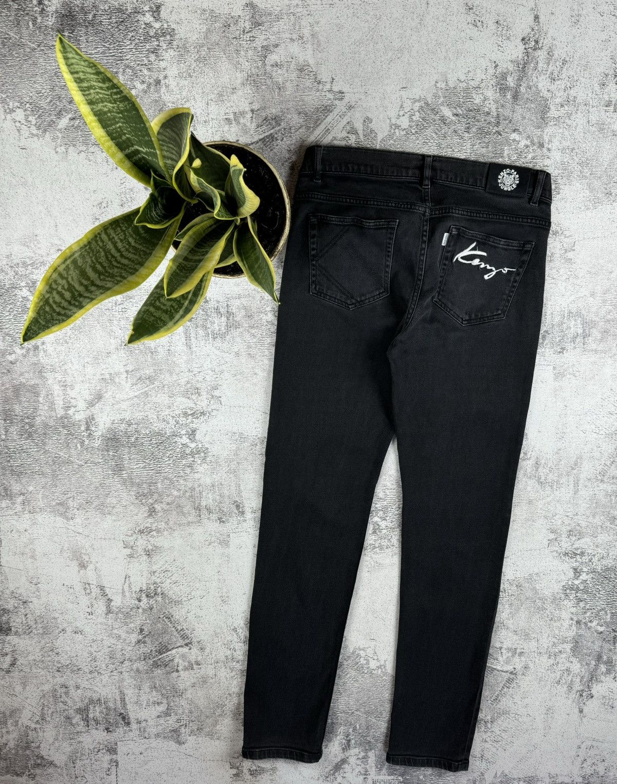 Kenzo Streetwear Vintage Kenzo Paris Jungle Signature Logo Luxury Rap Jeans Bottoms Grailed