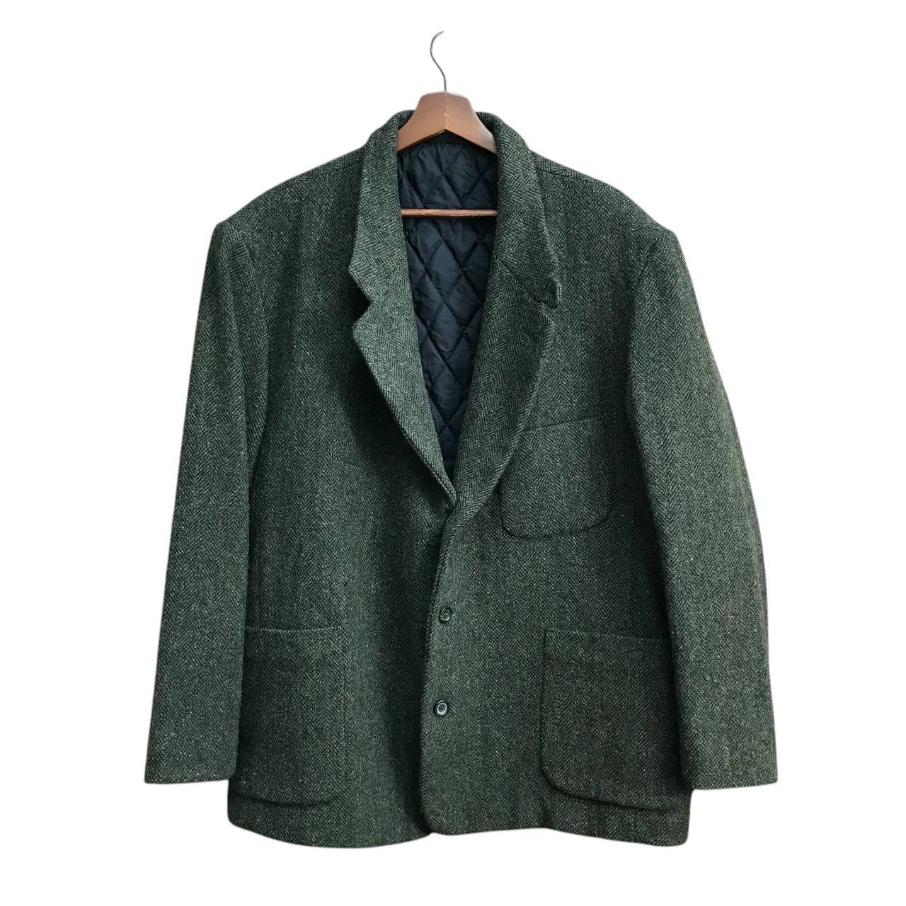 L.L. Bean Vintage 90s L.L. Bean Wool Herringbone Chore Quilted Field Size US XL / EU 56 / 4 - 1 Thumbnail