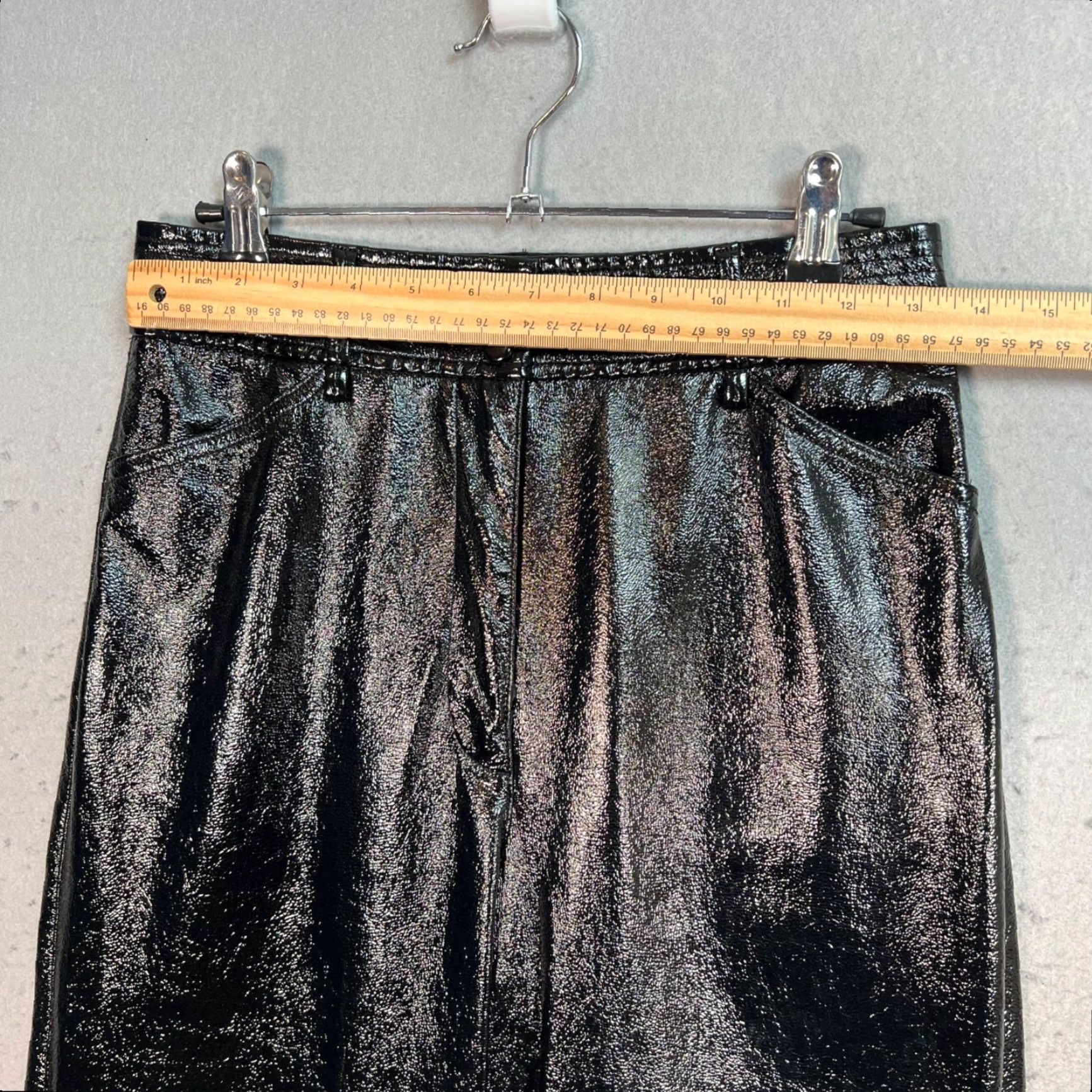 Vintage Wilfred Black Metallic High-Waisted Faux Leather Pants Womens Size 4 Size 27" / US 4 / IT 40 - 6 Thumbnail