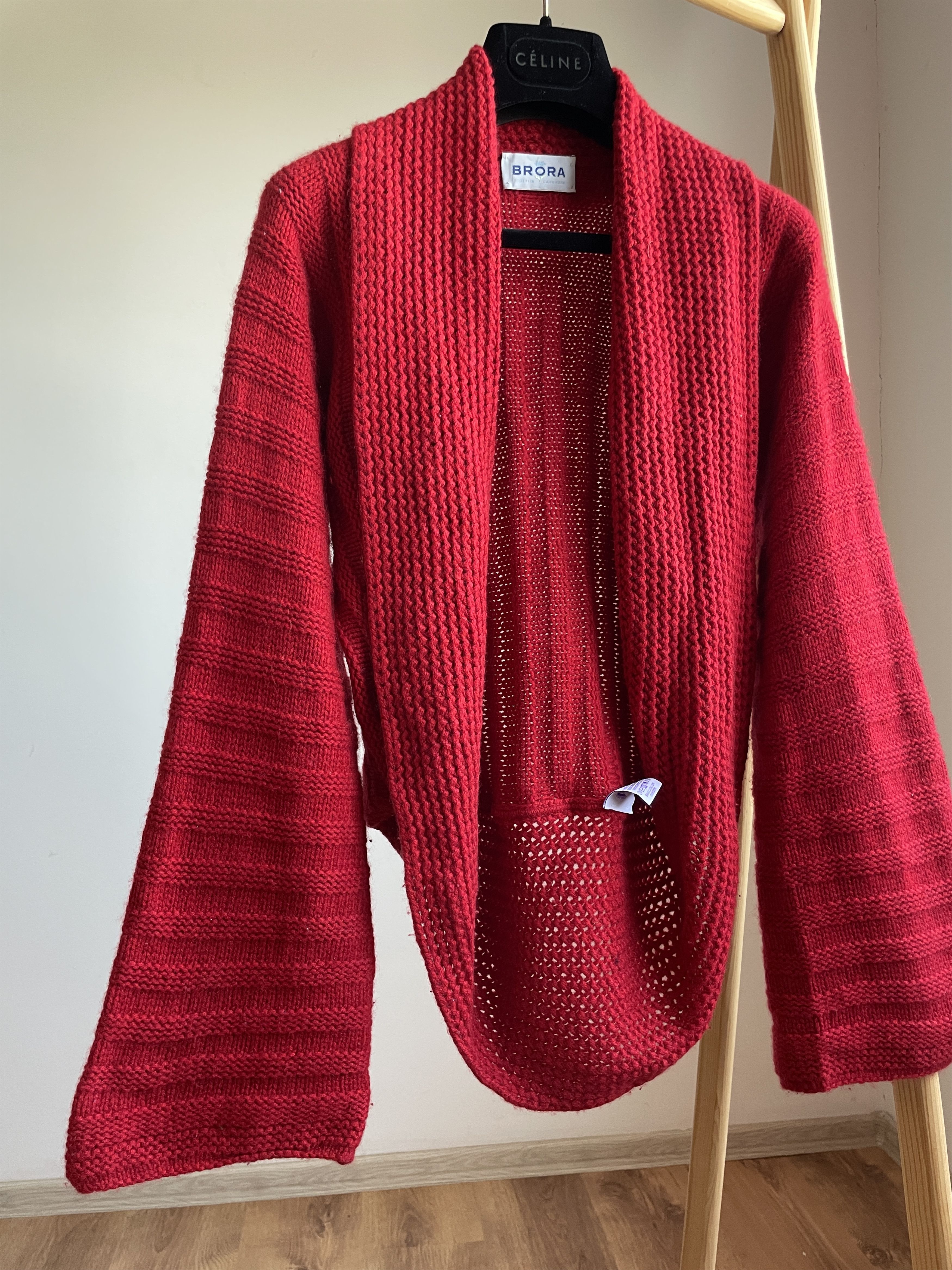 Designer Brora Cashmere Drape Rounded Hem Open Front Cardigan Size M / US 6-8 / IT 42-44 - 3 Thumbnail