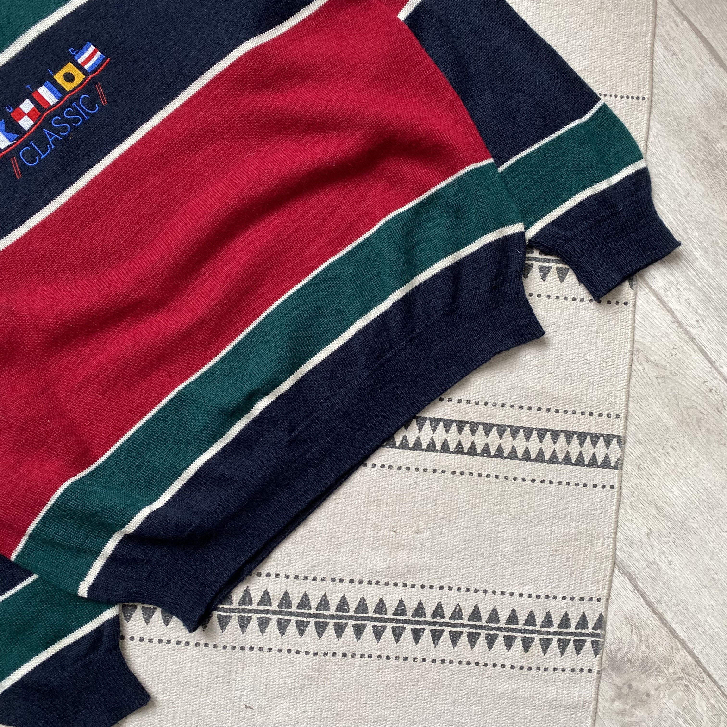 Nautica 🛥️ Vintage 90s Cozy Nautica wool sweater striped knitwear Size US L / EU 52-54 / 3 - 3 Thumbnail
