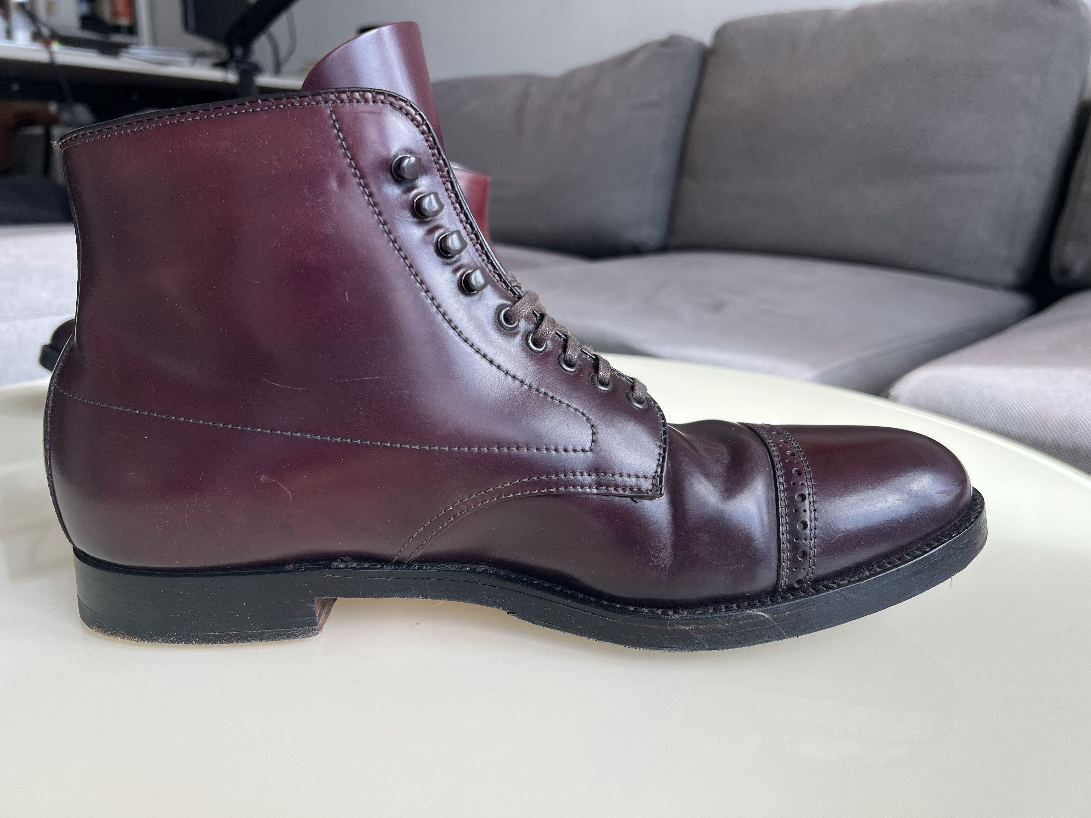 Alden × J.Crew Alden 39628H Color 8 Shell Cordovan Cap Toe Boots Size US 11 / EU 44 - 4 Thumbnail