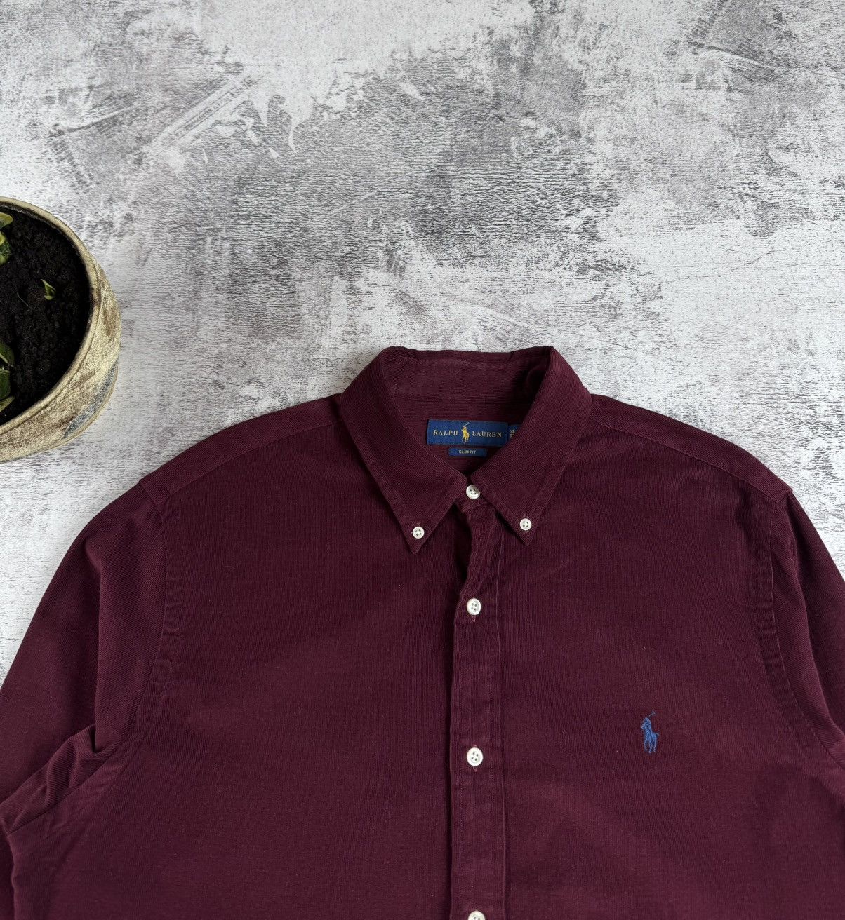 Polo Ralph Lauren Polo Ralph Velour Corduroy Cherry Button Longsleeve Shirt Size US XL / EU 56 / 4 - 6 Thumbnail
