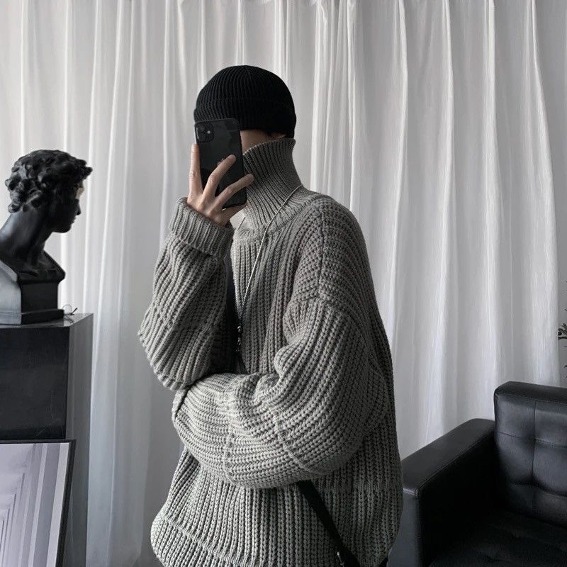 Japanese Brand × Vintage Turtle Neck - Style Streetwear Knitted Sweatshirt Size US XL / EU 56 / 4 - 1 Thumbnail