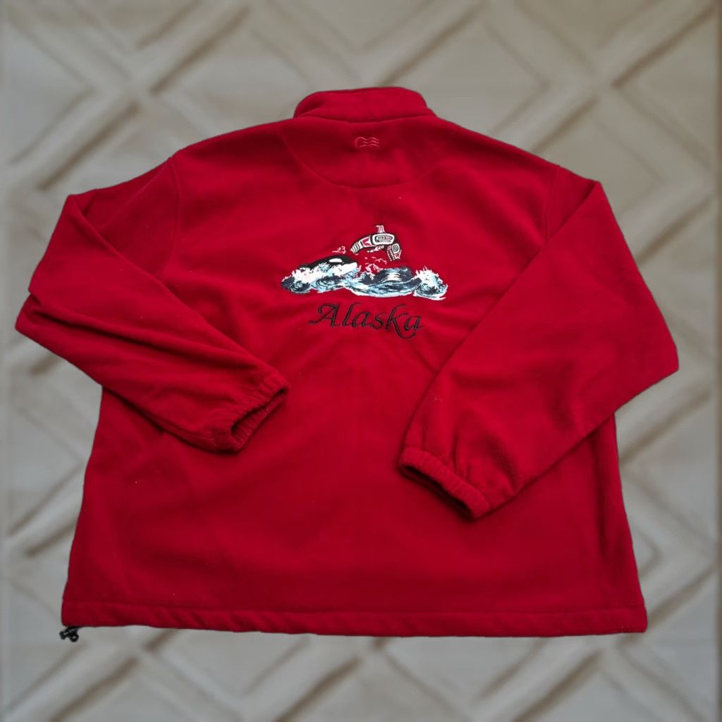 Vintage Princess Cruises Jacket Womens L Red Embroidered Fleece Pocket Zip Mid-Length Outdoor 90s? Size L / US 10 / IT 46 - 1 Thumbnail