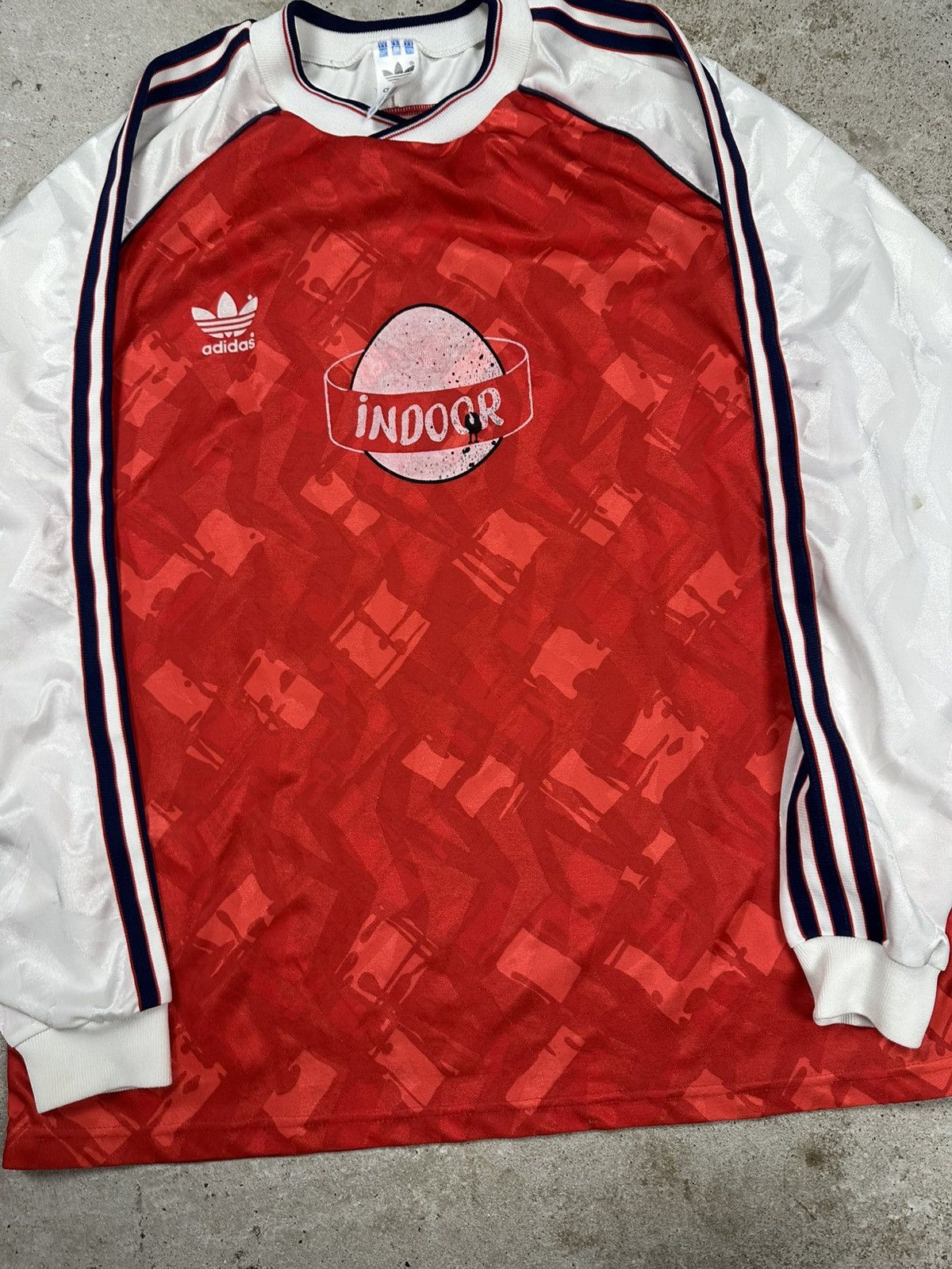 Adidas Vintage 90s Adidas Template Red Long Sleeve Jersey Blokecore Size US L / EU 52-54 / 3 - 6 Thumbnail