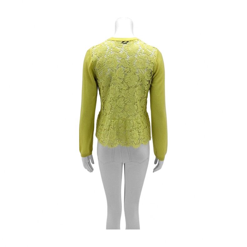 Valentino Valentino Yellow wool cardigan with long sleeves Size L / US 10 / IT 46 - 2 Thumbnail