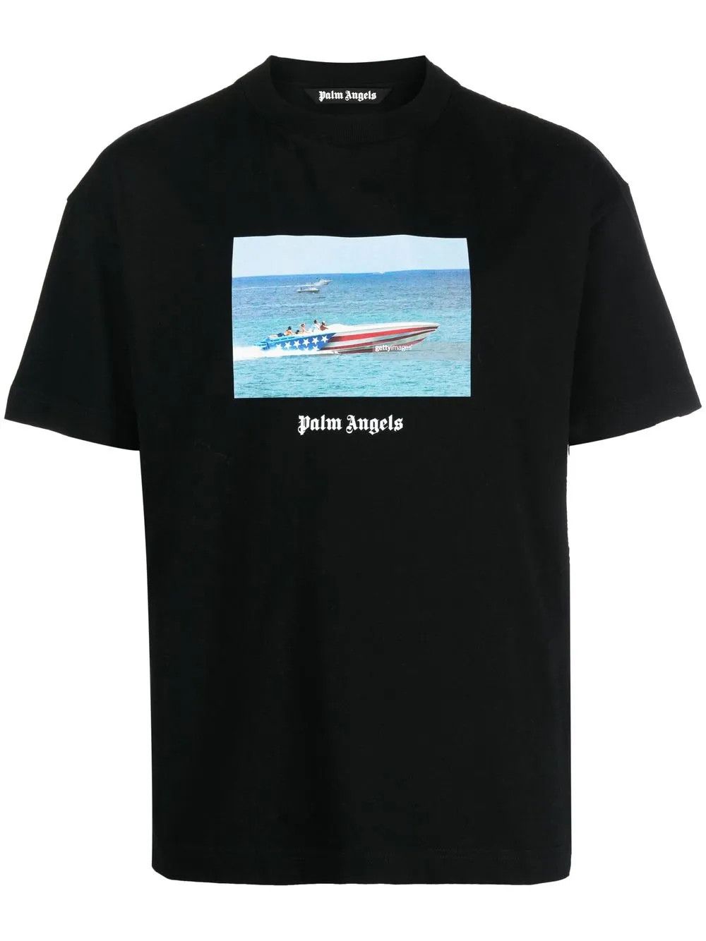 Palm Angels o1y0325 Logo Crewneck T-Shirt in Black Size US XS / EU 42 / 0 - 1 Thumbnail