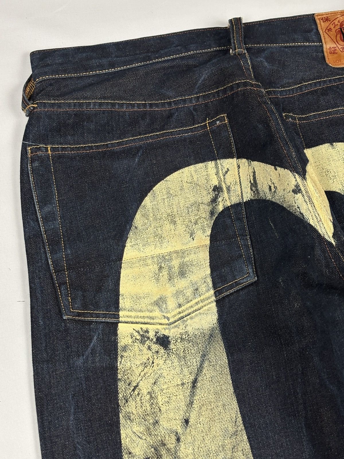 Evisu Lot.0001 White Print Daicock Selvedged Jeans Size US 32 / EU 48 - 3 Thumbnail