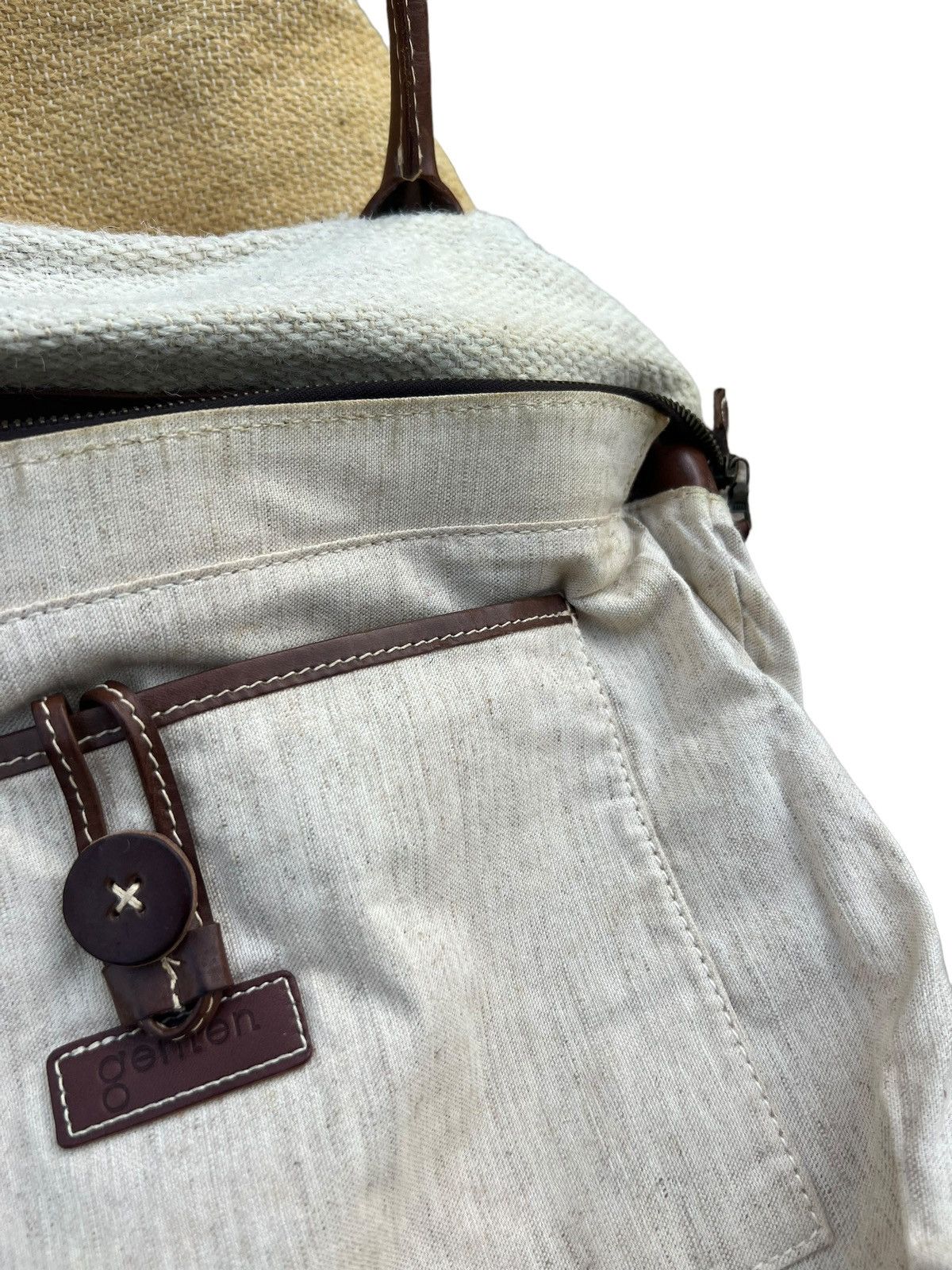 Leather Vintage Genten Japan RIRI Zipper With Leather Handle Bag Size ONE SIZE - 13 Thumbnail