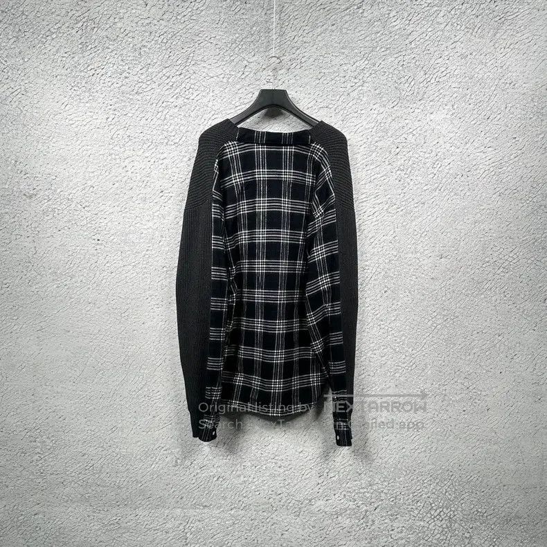 Balenciaga Balenciaga Black and Grey Wheat Embroidered Plaid Patchwor Size US S / EU 44-46 / 1 - 2 Thumbnail