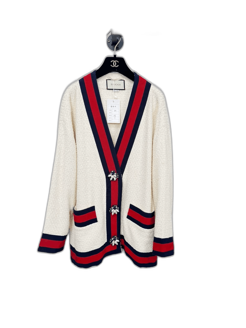 Gucci Gucci Pearl Knit Cardigan Jacket Size L / US 10 / IT 46 - 1 Thumbnail