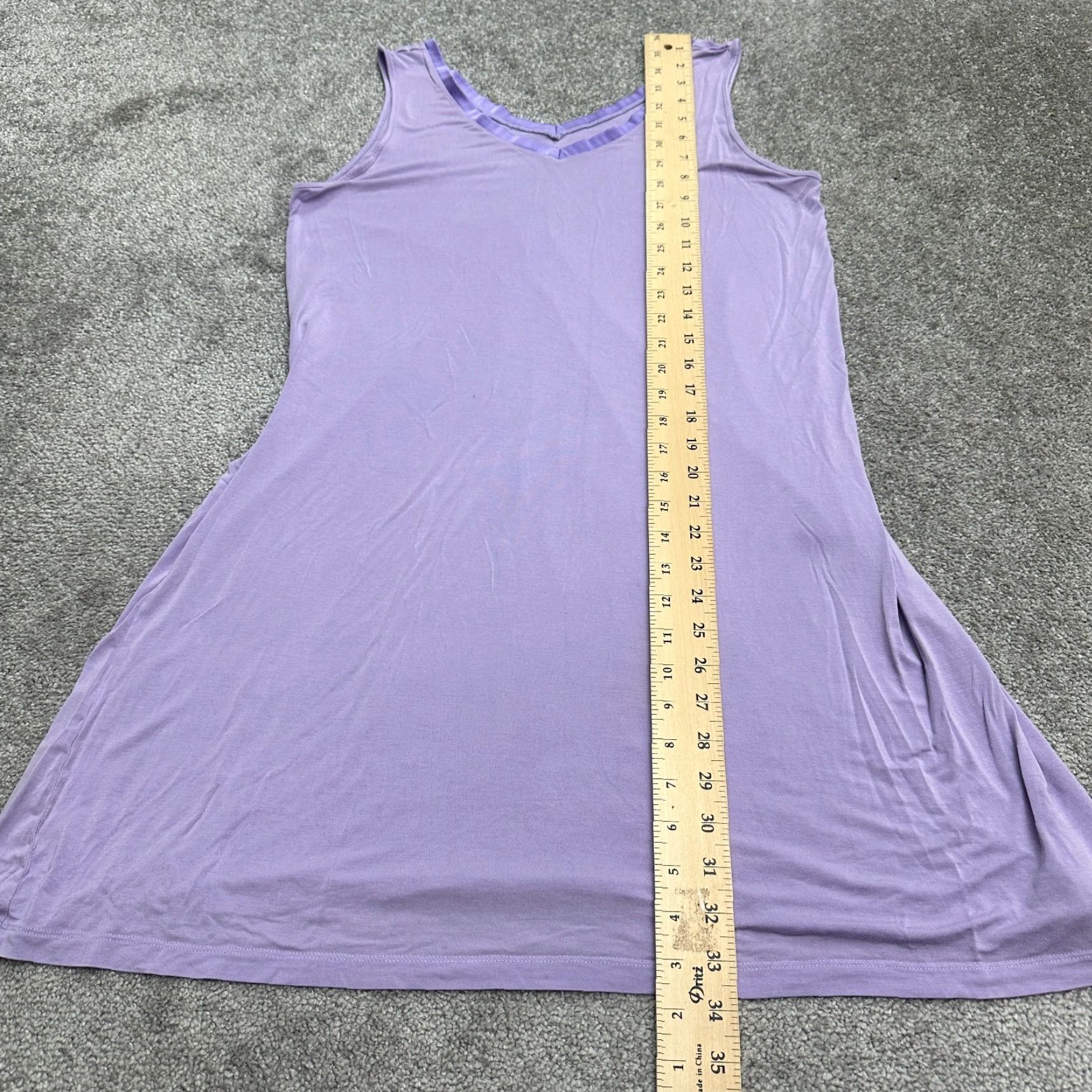 Vintage Tiktik Midi Tank Dress Womens Small Purple V-Neck Lightweight Nightgown Classic Size S / US 4 / IT 40 - 7 Thumbnail