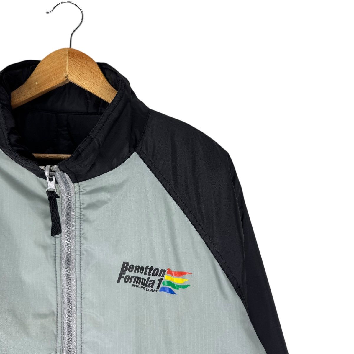 Benetton 🌟BENETTON F1 RACING REVERSIBLE QUILT JACKET Size US L / EU 52-54 / 3 - 4 Thumbnail