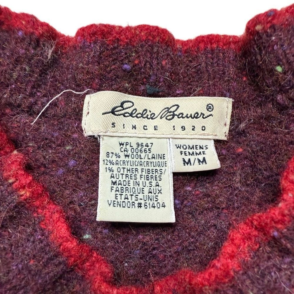 Eddie Bauer 90s Vintage Eddie Bauer Women’s Wool Knot Striped Fair Vneck Size M / US 6-8 / IT 42-44 - 6 Thumbnail