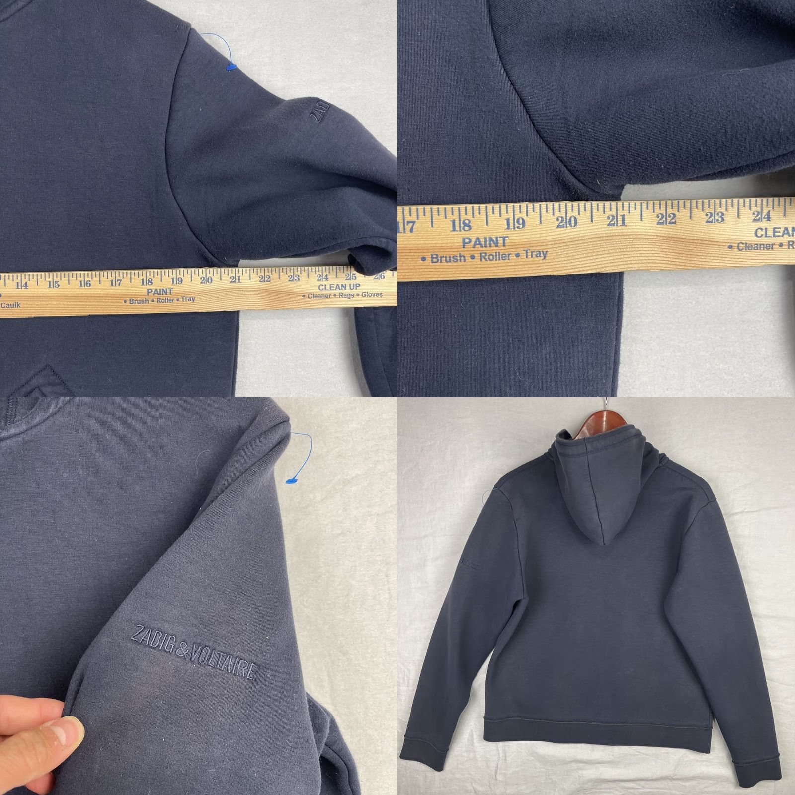 Zadig & Voltaire Zadig & Voltaire Hoodie Womens Large Navy Blue Full Zip Sweater Long Sleeve Size L / US 10 / IT 46 - 8 Thumbnail