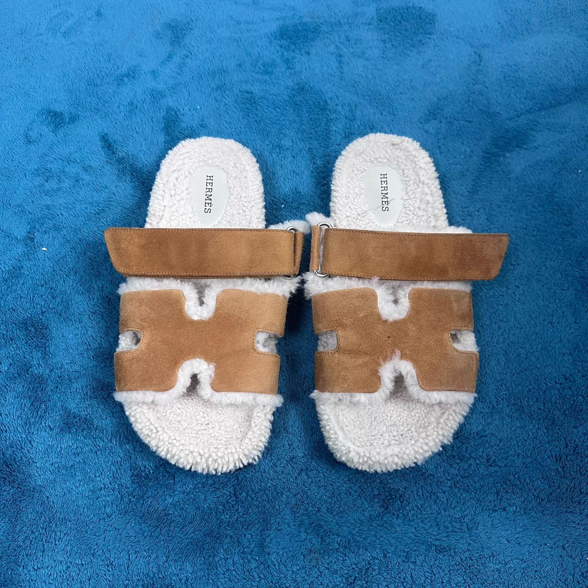 Hermes Men's Hermès Chypre Suede Slides Brown 40 Mint Size US 7 / EU 40 - 1 Thumbnail