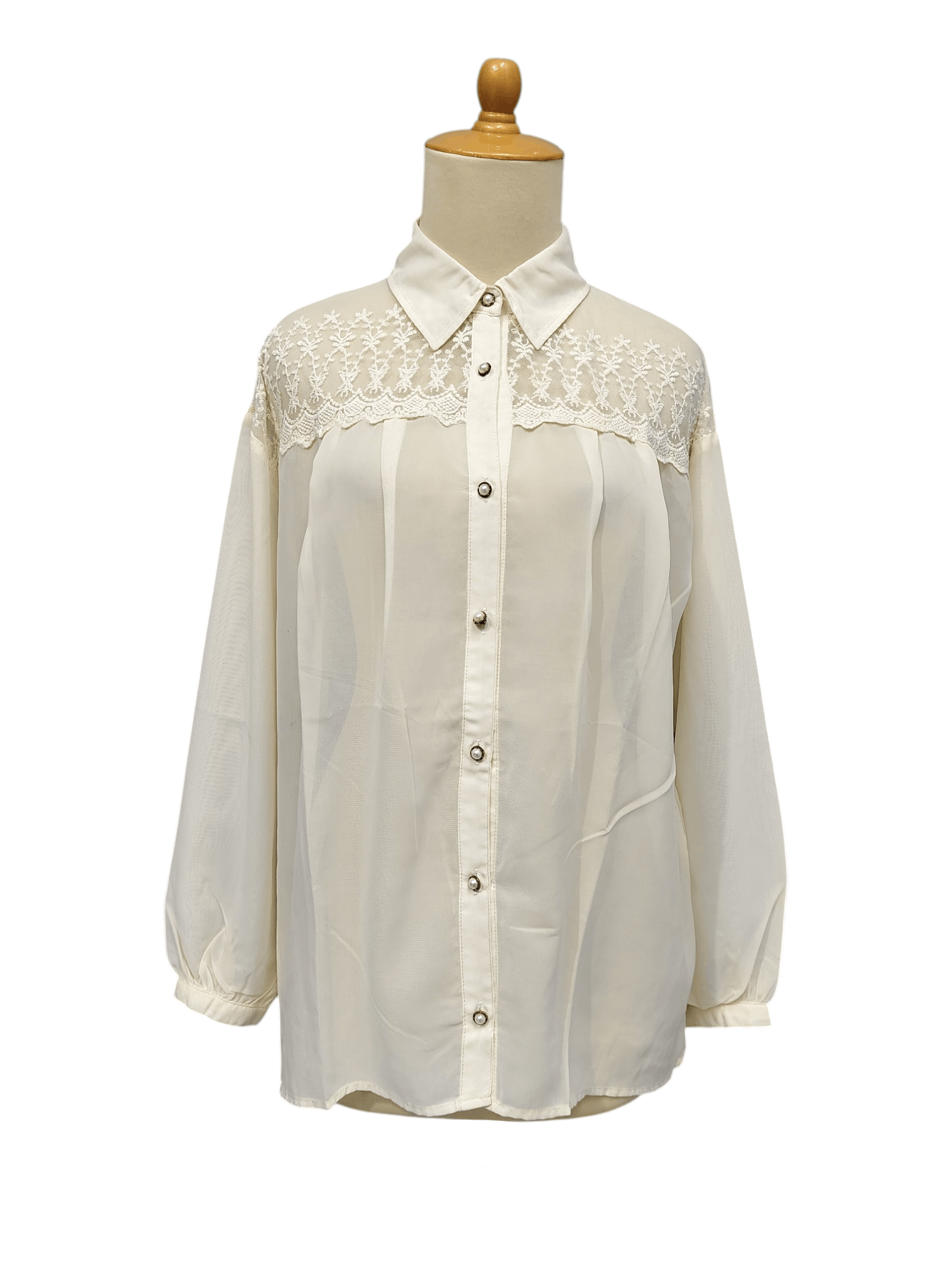 LIZ LISA 2000s Liz Lisa- Y2K Sheer Chiffon Lace Panel Floral Blouse Size M / US 6-8 / IT 42-44 - 1 Thumbnail