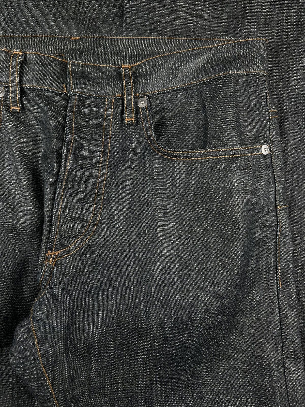 Dior × Hedi Slimane AW07 Dior Homme Navigate Polyurethane Wax Coated Denim Jeans Size US 29 - 3 Thumbnail