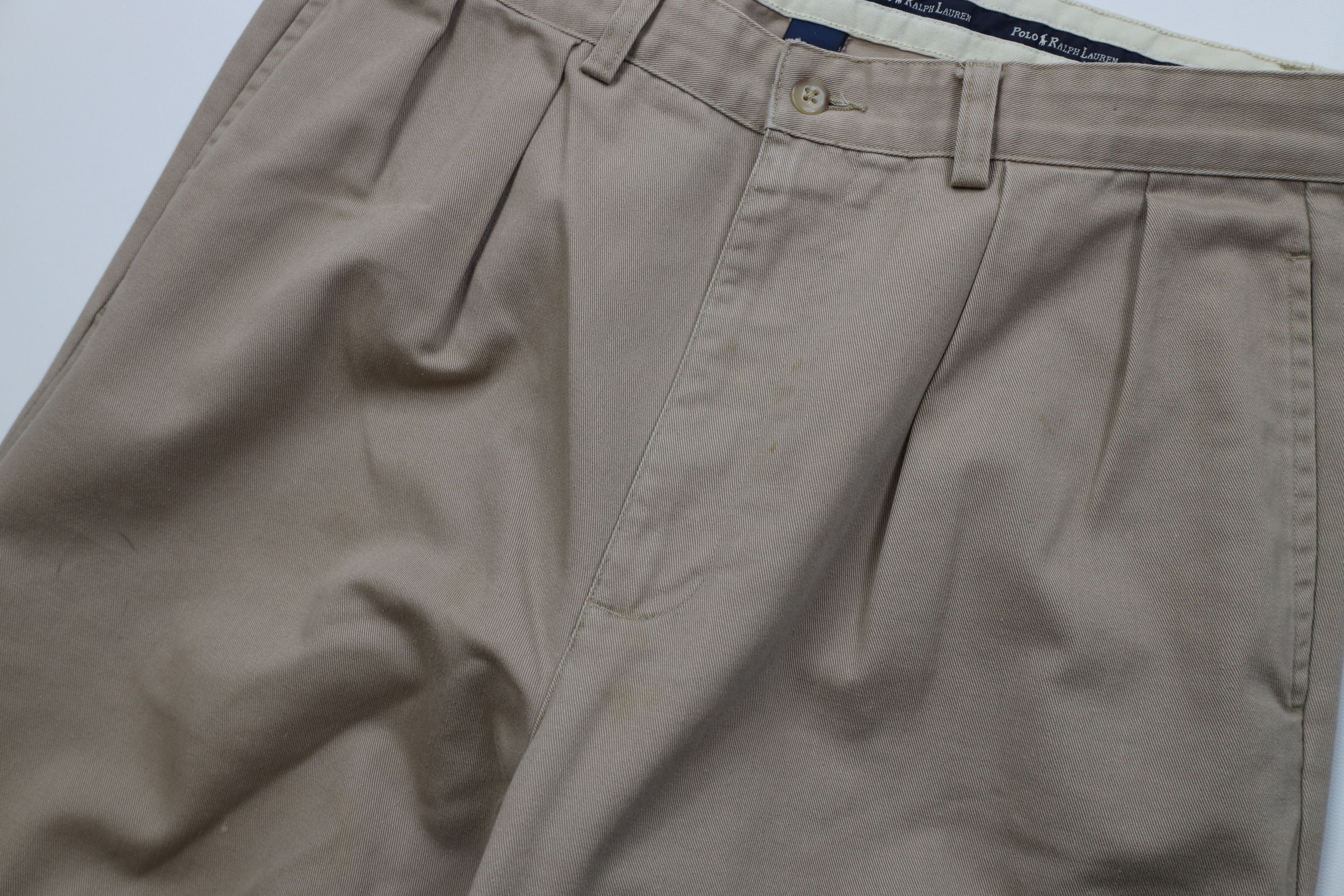 Ralph Lauren Vintage 90s Ralph Lauren Wide Leg Chino Pants Cotton Beige Size US 32 / EU 48 - 8 Thumbnail