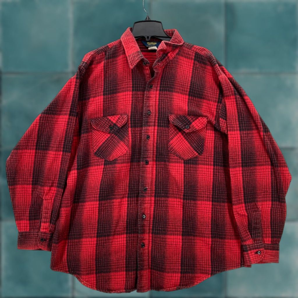 Vintage VINTAGE OshKosh B'gosh Flannel Shirt Mens 2XL Big Red Plaid Button Front Pockets Size US XXL / EU 58 / 5 - 1 Thumbnail