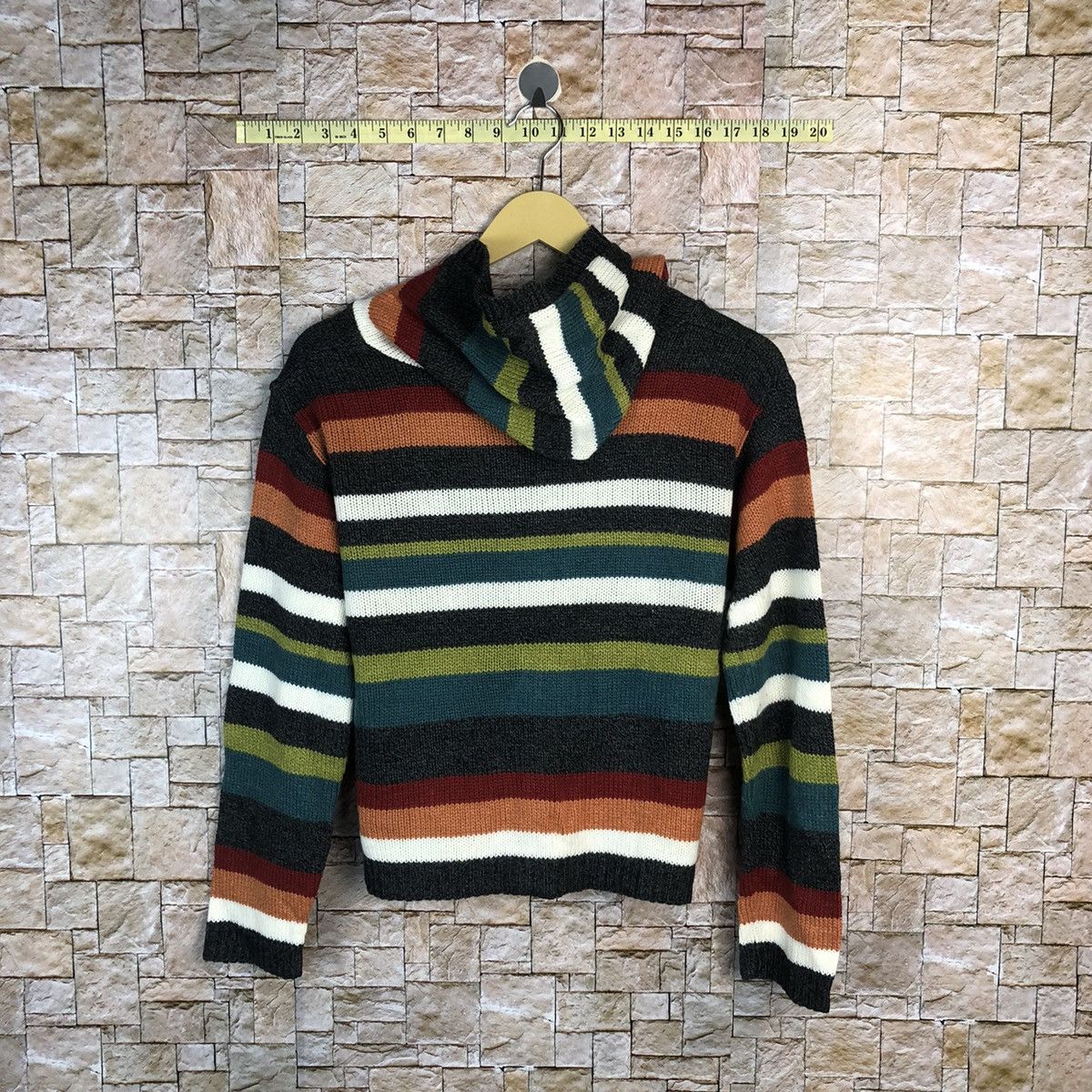 Japanese Brand CONSTABULL Multicolor stripe Hoodie Knitwear #A469 Size M / US 6-8 / IT 42-44 - 13 Thumbnail