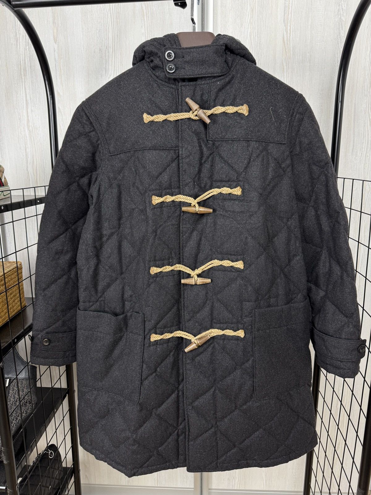 Ralph Lauren Ralph Lauren Quilted Toggle Cashmere Dark Gray Jacket Coat Size US L / EU 52-54 / 3 - 2 Thumbnail