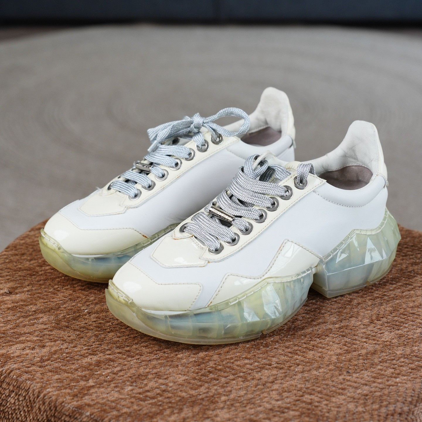Jimmy Choo Jimmy Choo Clear Beige Lowtop Sneakers us_6 Women Size US 6 / IT 36 - 1 Thumbnail