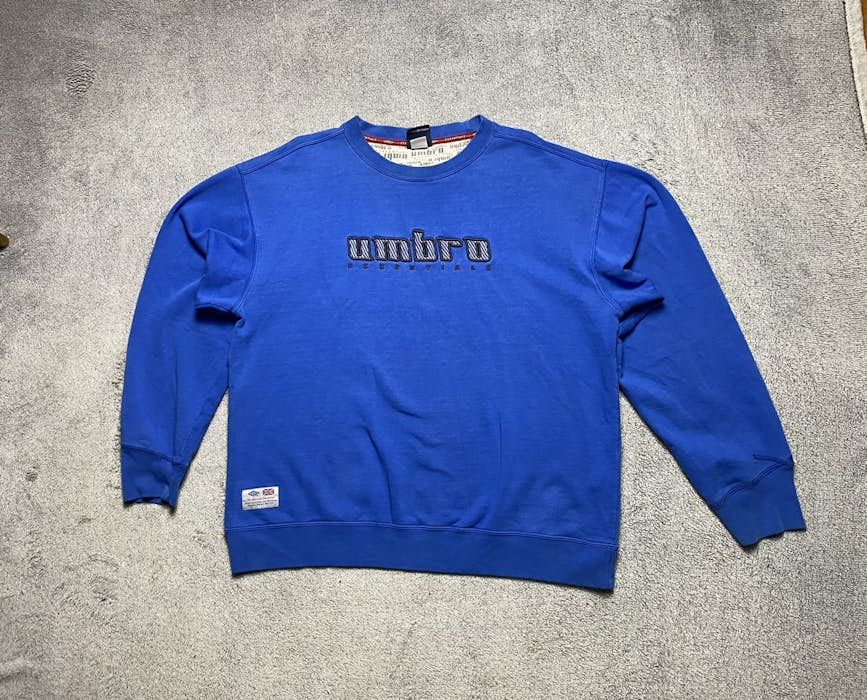 Pre-owned Umbro X Vintage Y2k Umbro Essentials Baggy 90's Japan Sweatshirt In Blue