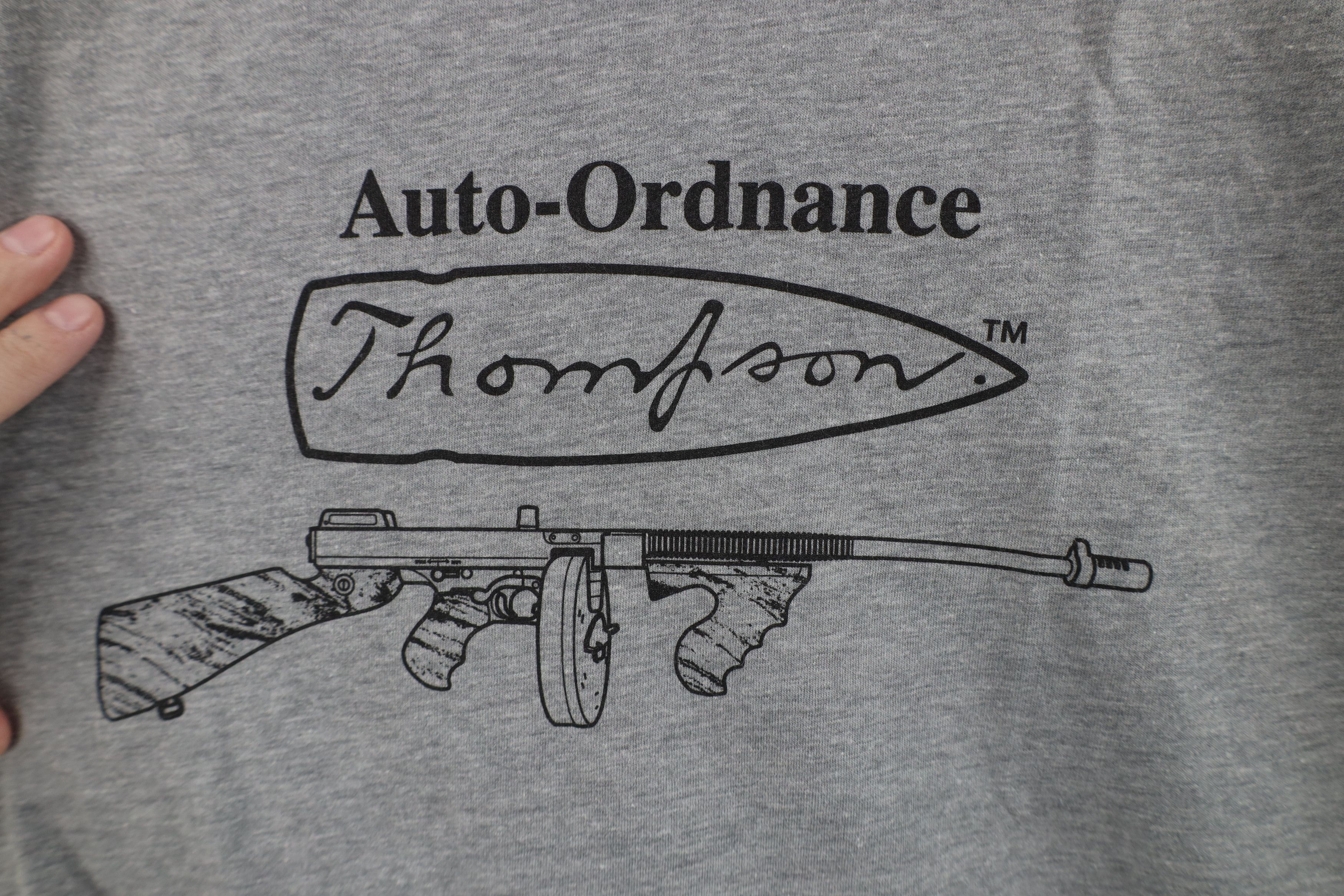Vintage Vintage Ordnance Thompson Machine Gun T-Shirt Heather Gray Size US XL / EU 56 / 4 - 4 Thumbnail