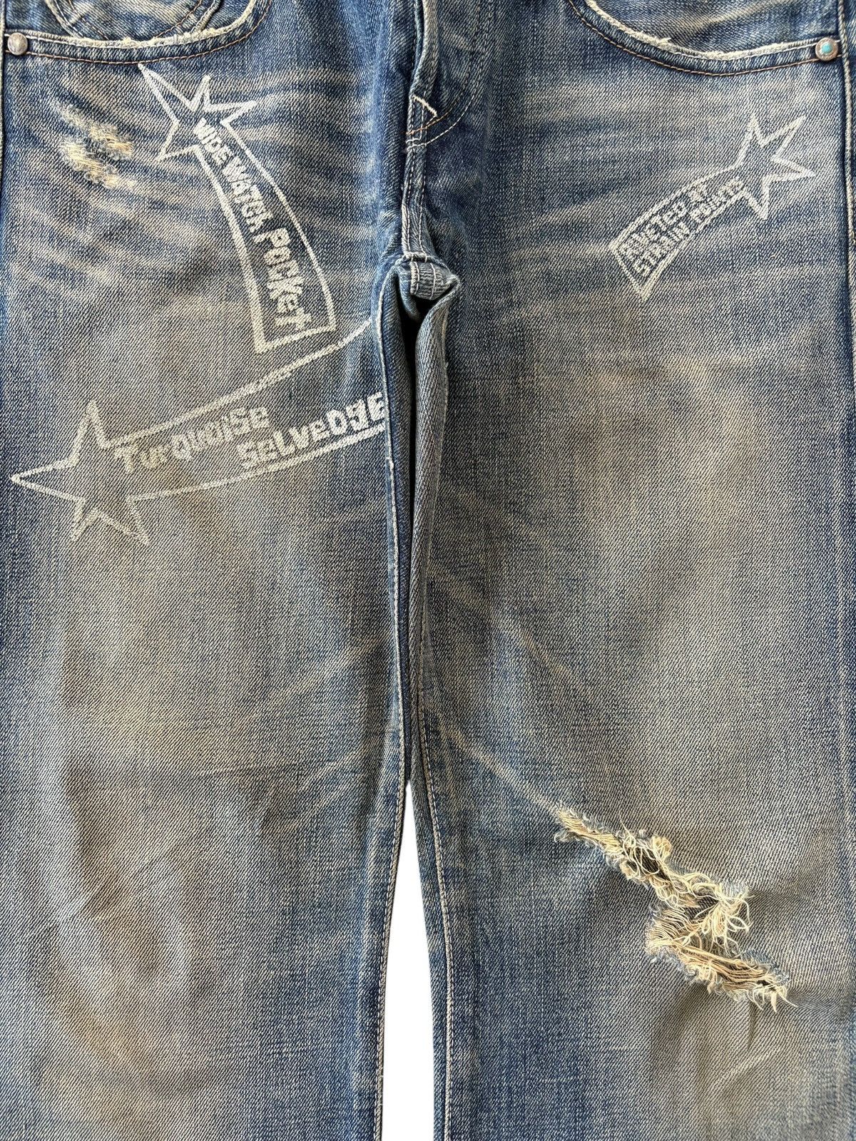 Levi's Vintage 90s Levis 805 Special Turquoise Selvedge Loose Jeans Size US 28 / EU 44 - 5 Thumbnail