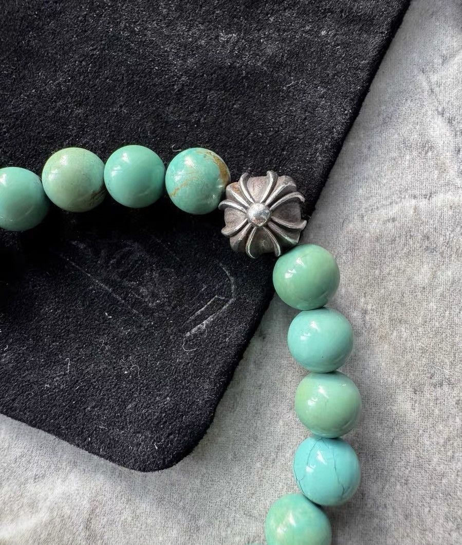 Chrome Hearts Chrome Hearts Turquoise Two Silver Beads Bracelet Size ONE SIZE - 3 Thumbnail