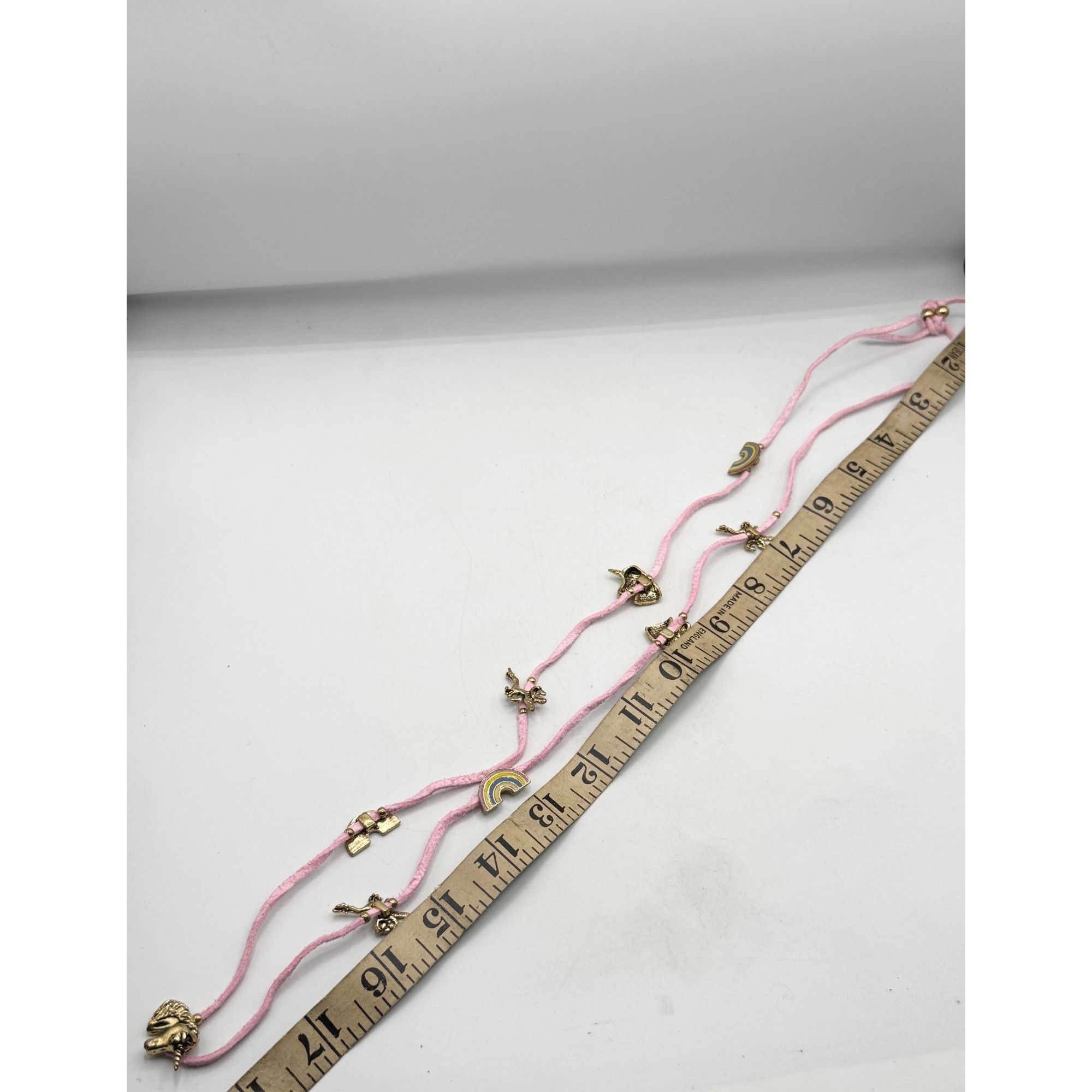 Other Pink suede enamel rainbow fairy unicorn charm wrap bracelet Size ONE SIZE - 4 Thumbnail