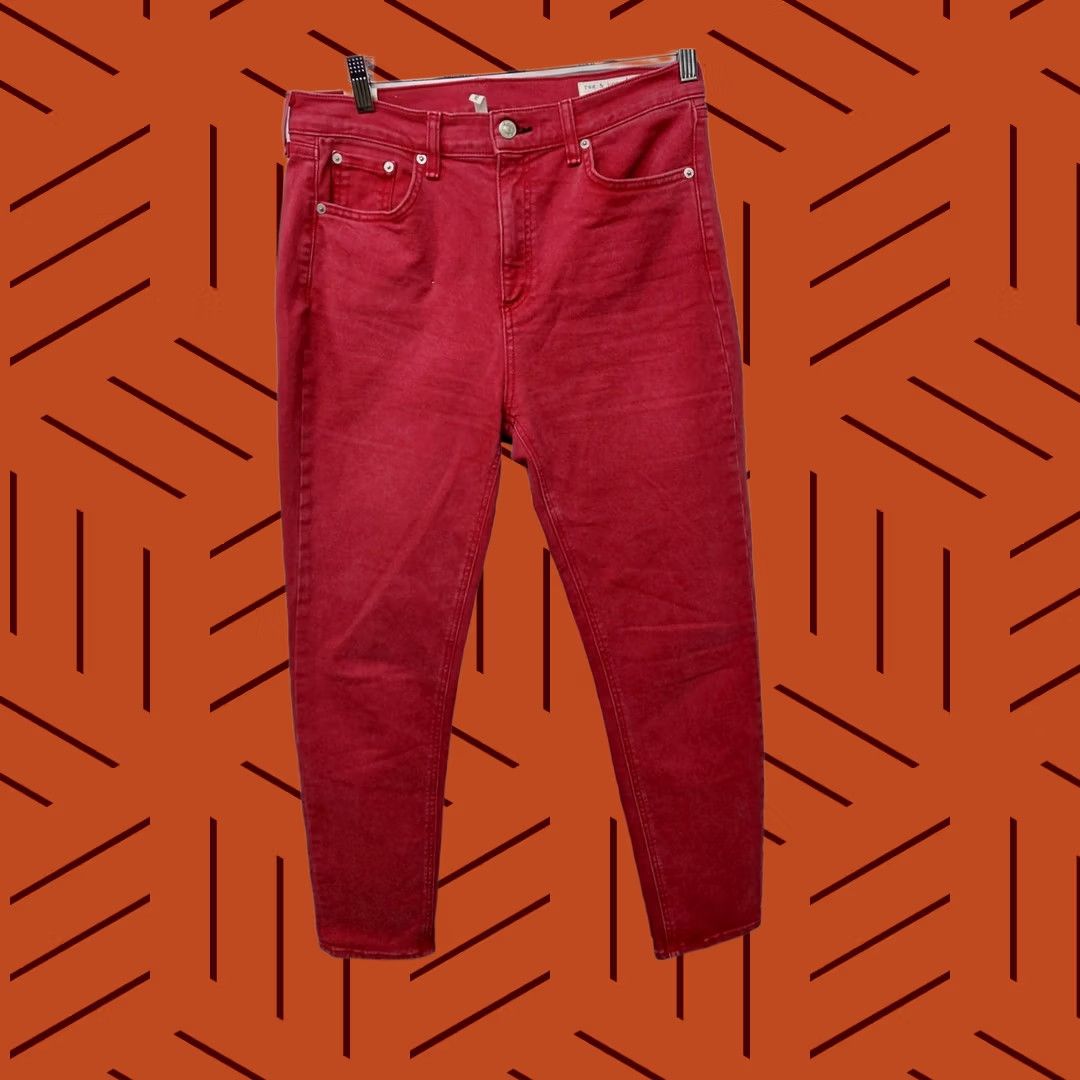 Vintage rag & bone HIGH RISE SKINNY Jeans Bull Red Size 28 Womens denim stretch straight? (adjusted) Size 28" / US 6 / IT 42 - 1 Thumbnail