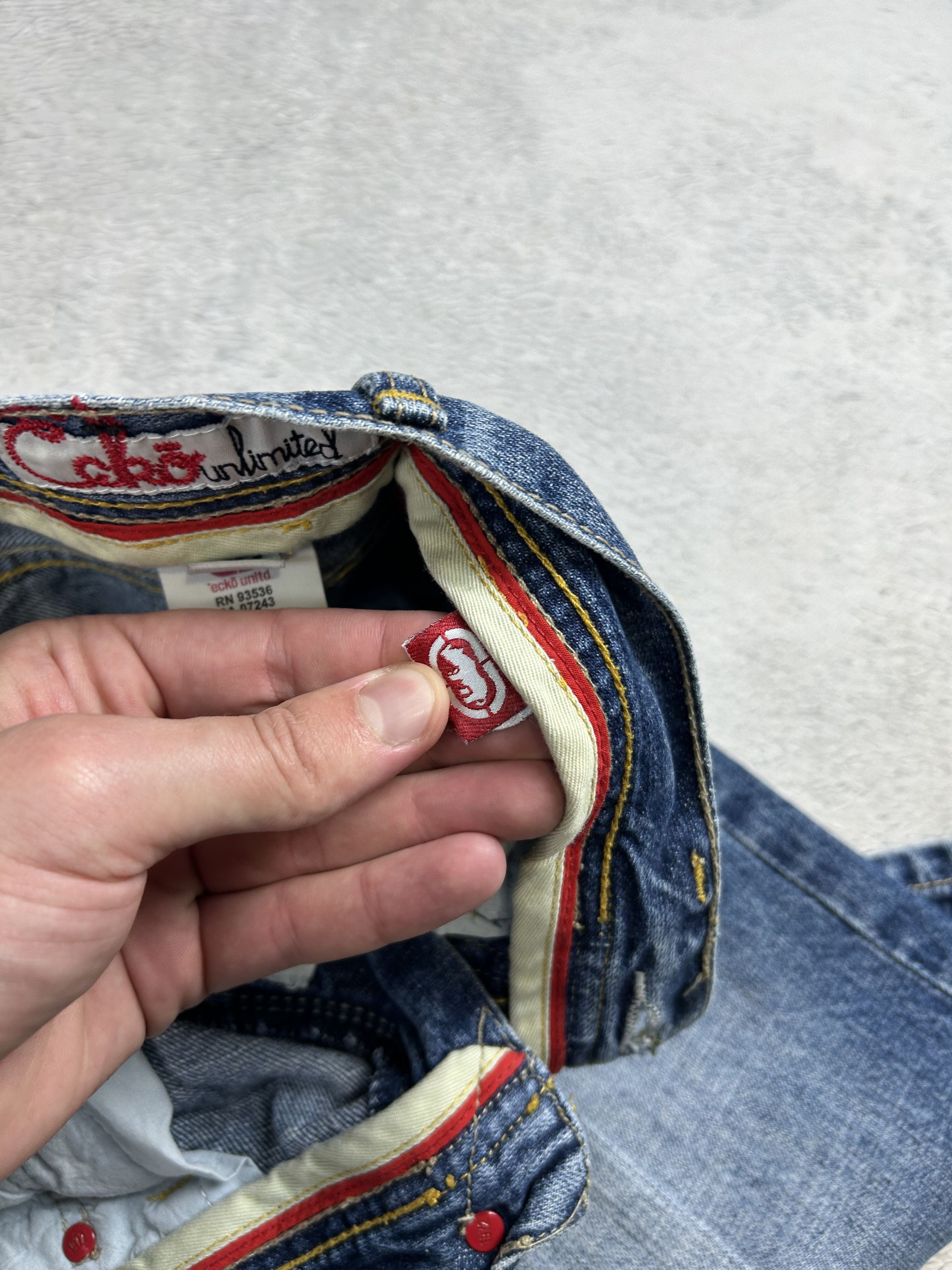 Ecko Unltd. × JNCO × Vintage Ecko Unltd. denim Shorts Baggy Streetwear SK8 Back Logo Size US 28 / EU 44 - 10 Thumbnail