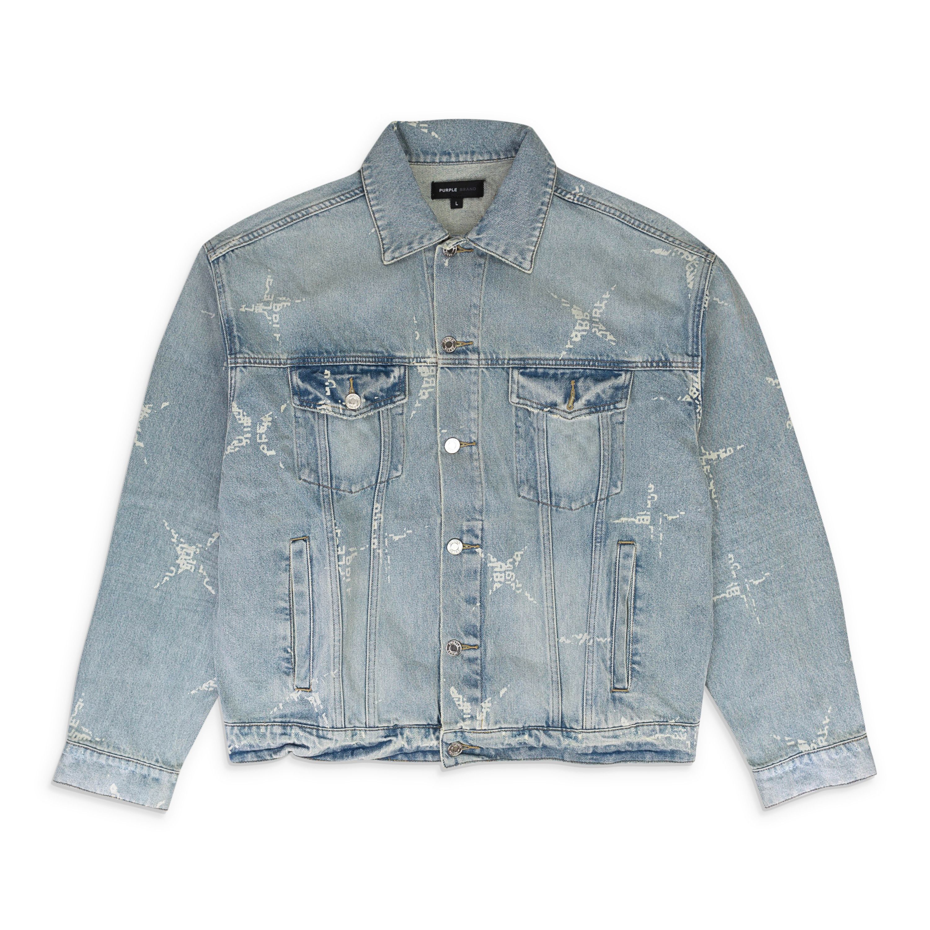 TYPE MONOGRAM OVERSIZED LT INDIGO DENIM JACKETS Size L