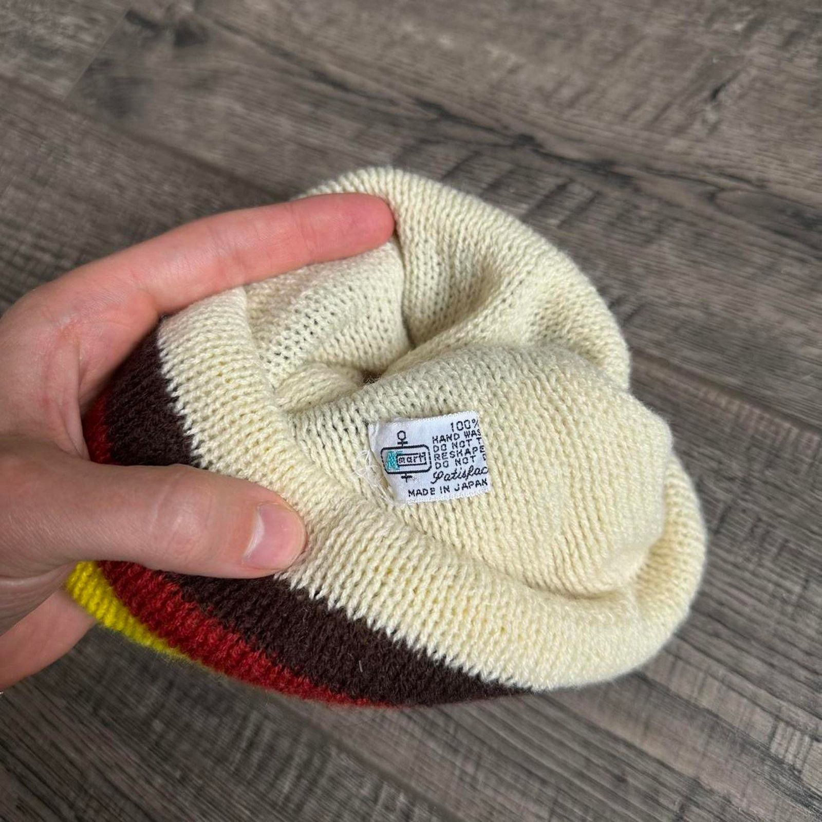 Vintage Vintage 70s Retro Striped Knit Ski Beanie Cuffed Winter Hat Size ONE SIZE - 6 Thumbnail